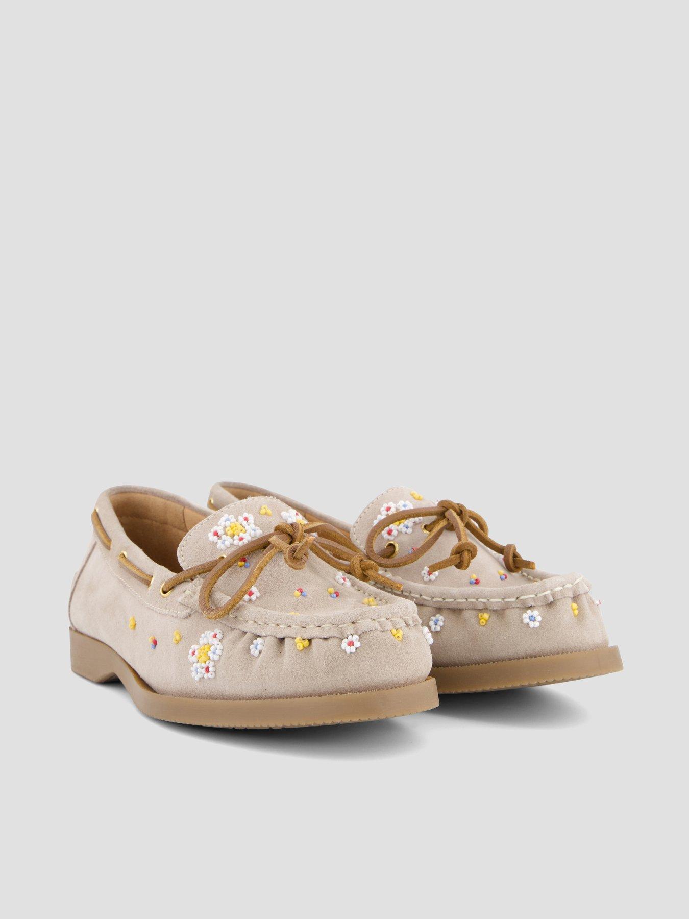Image 6 of 7 of FREE PEOPLE Sandy Seed Bead Boat Shoe - Brown