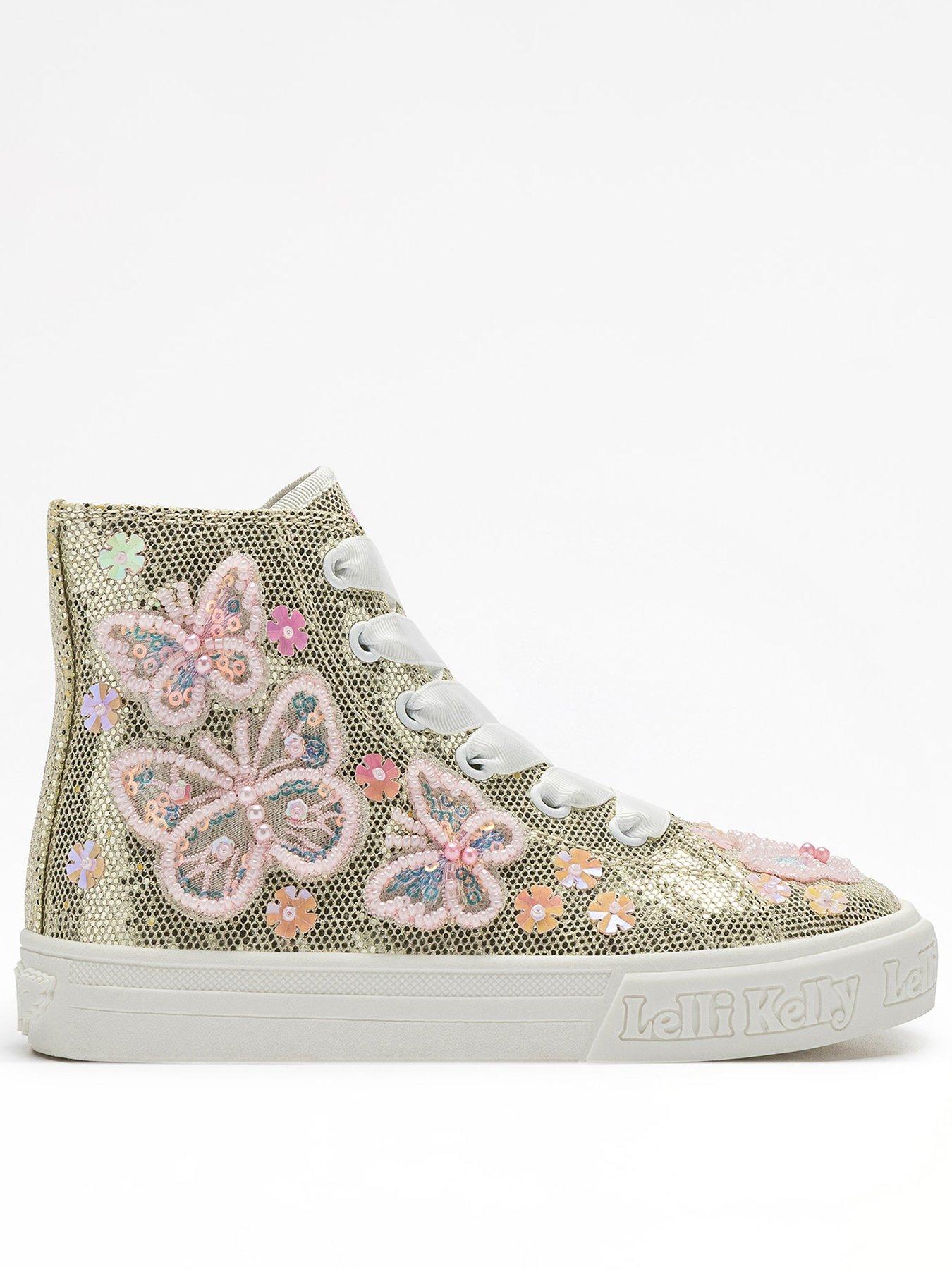 Image 1 of 4 of Lelli Kelly Emerald Scarpa Glitter Trainer - Gold