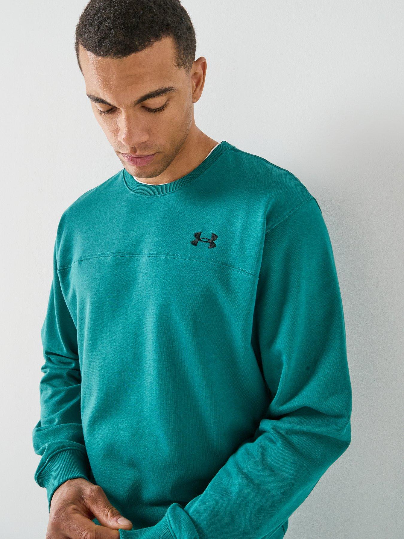 under-armour-mens-training-rival-terry-crew-greenoutfit