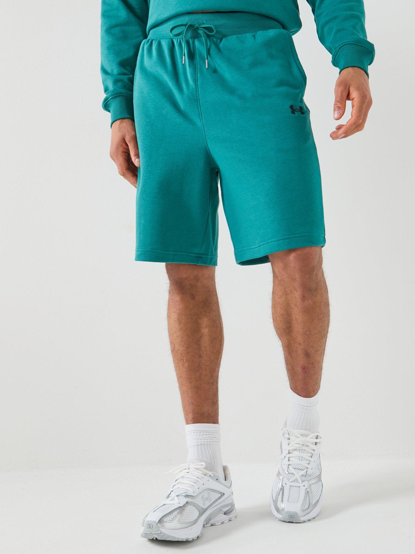 under-armour-mens-training-rival-terry-shorts-greenfront