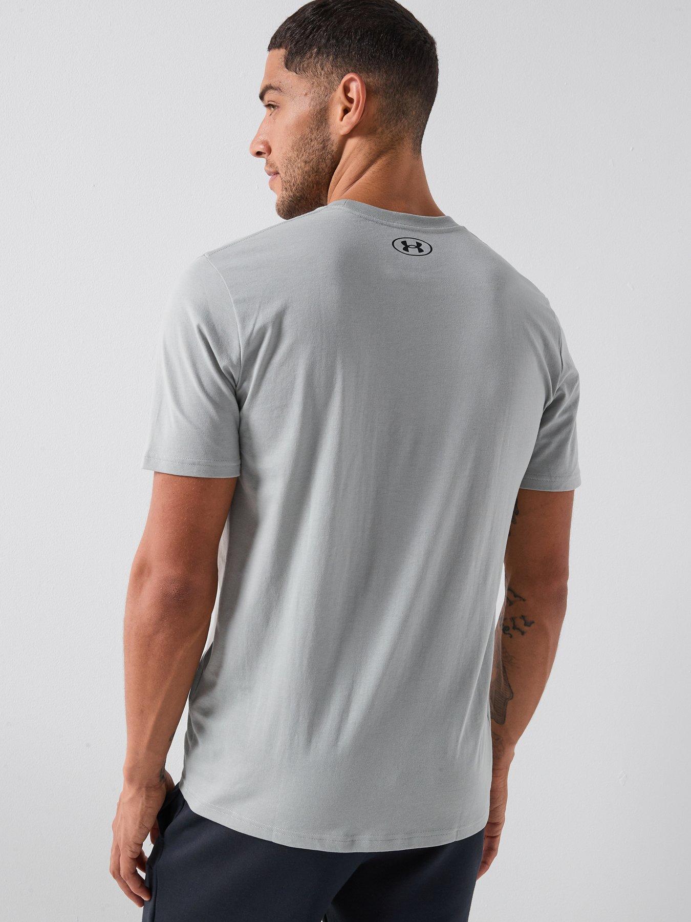Image 2 of 3 of UNDER ARMOUR Mens Training Boxed Logo Short Sleeve T-shirt - Grey
