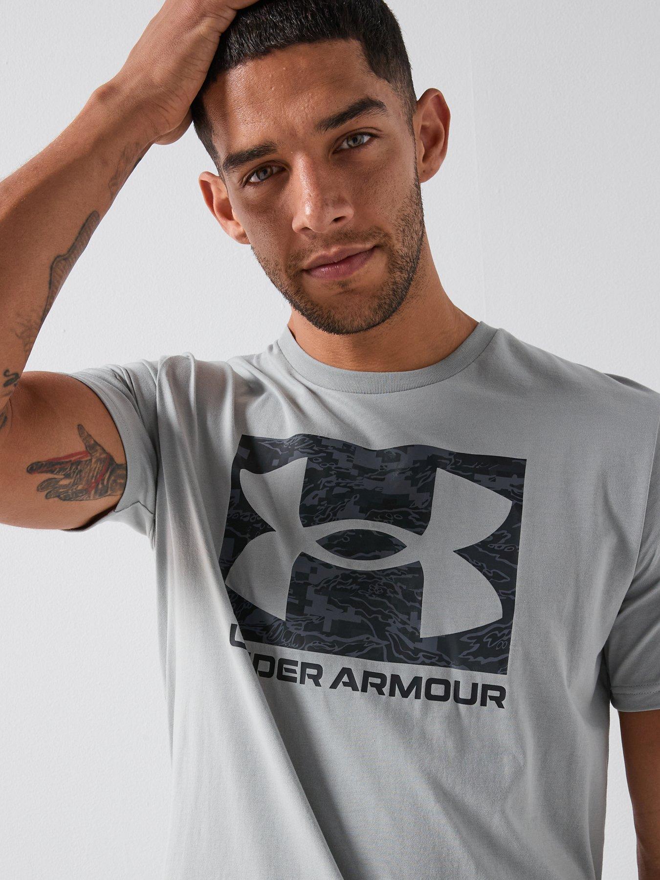Image 3 of 3 of UNDER ARMOUR Mens Training Boxed Logo Short Sleeve T-shirt - Grey