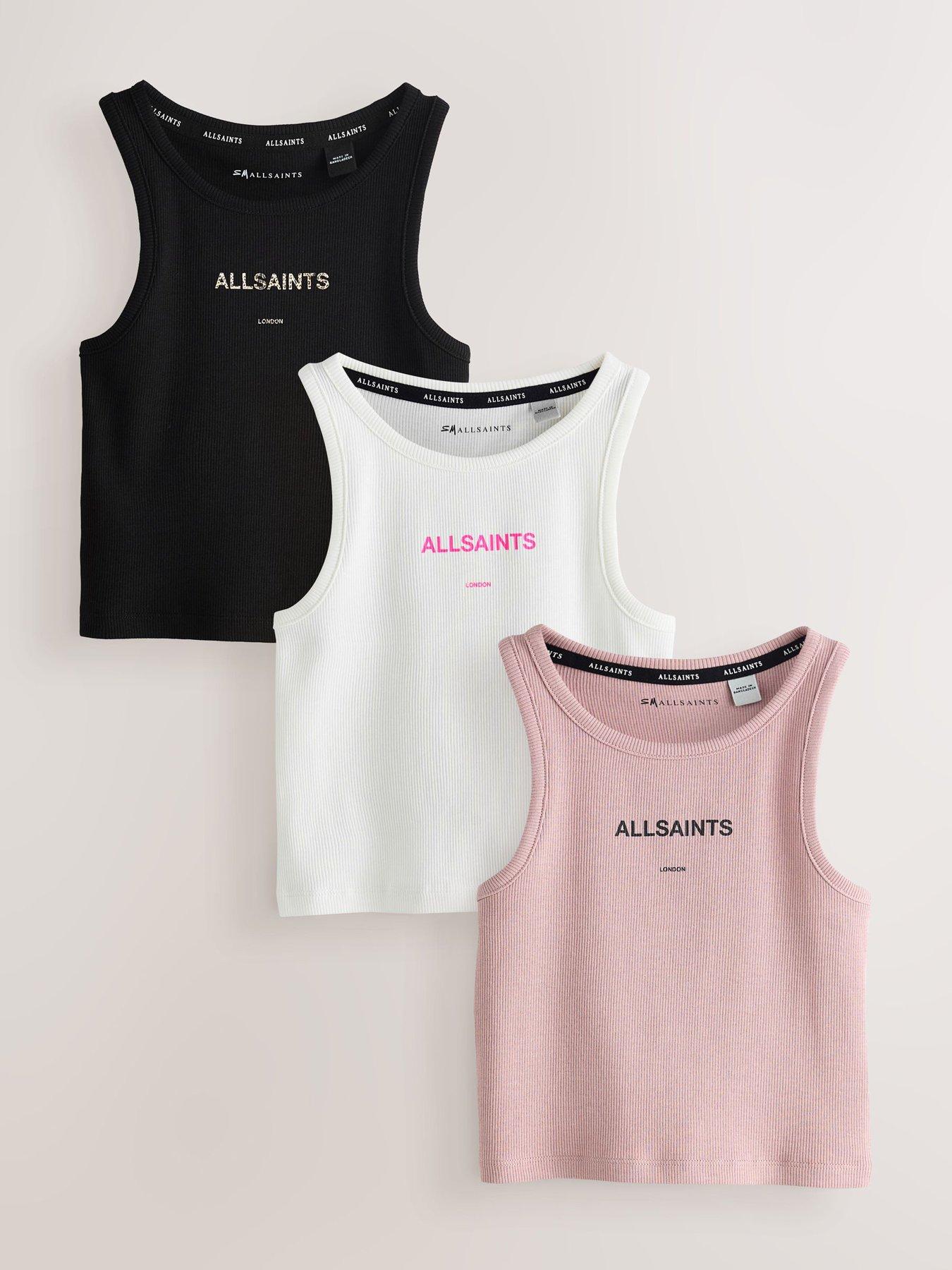 Image 1 of 6 of smALLSAINTS Girls Logo Ribbed Vests 3 Pack - Multi