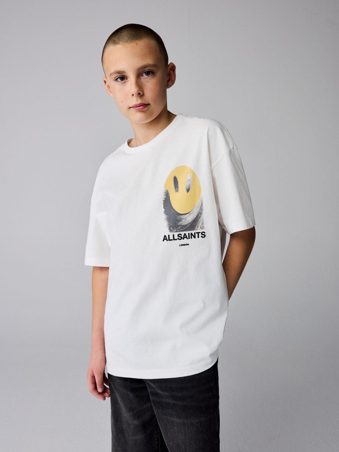 smALLSAINTS Older Boys Party Wave Smile Oversized Back Print Graphic T-Shirt - White
