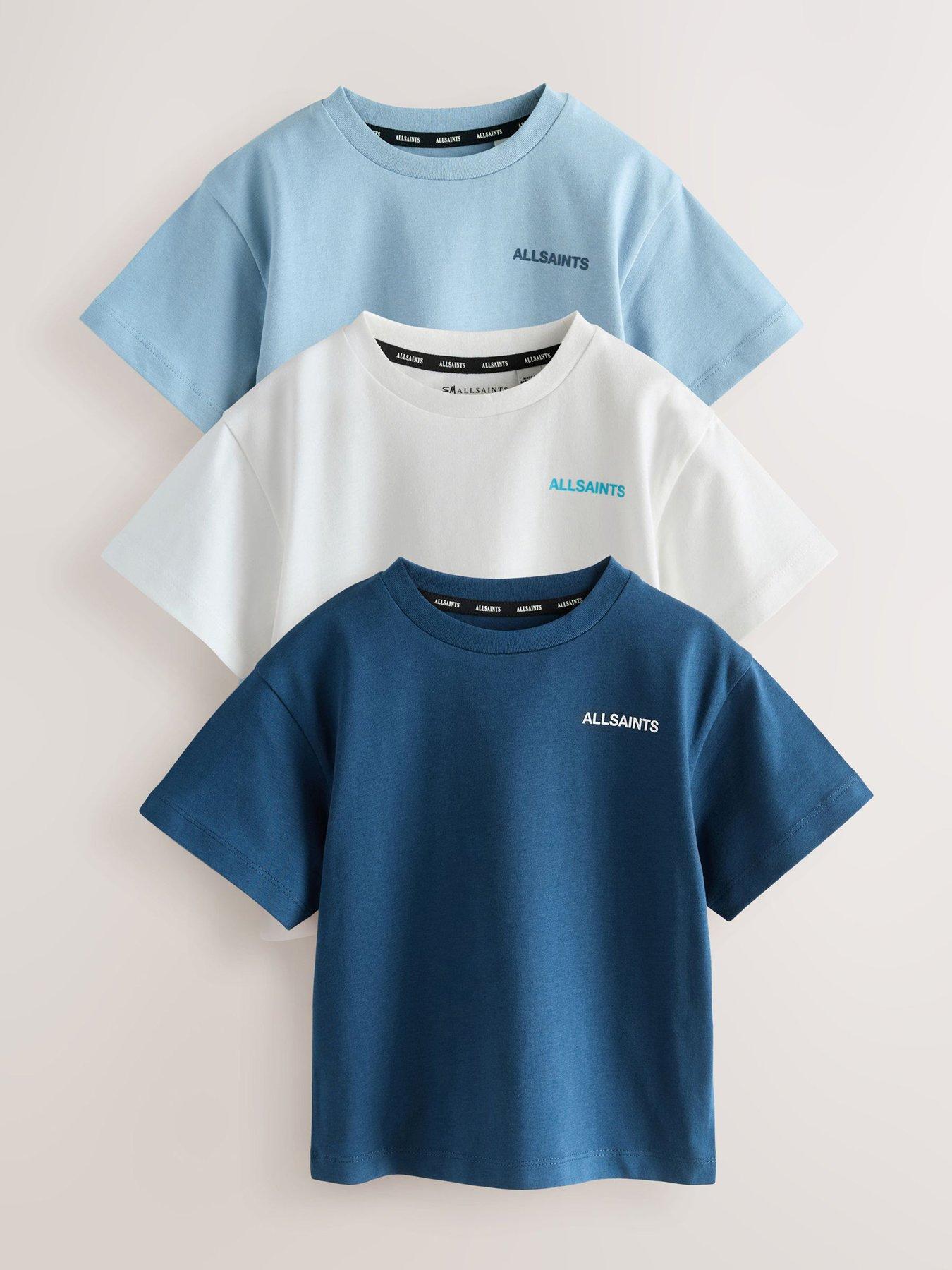 Image 1 of 7 of smALLSAINTS Younger Boys 3 Pack Logo T-Shirts - Blue