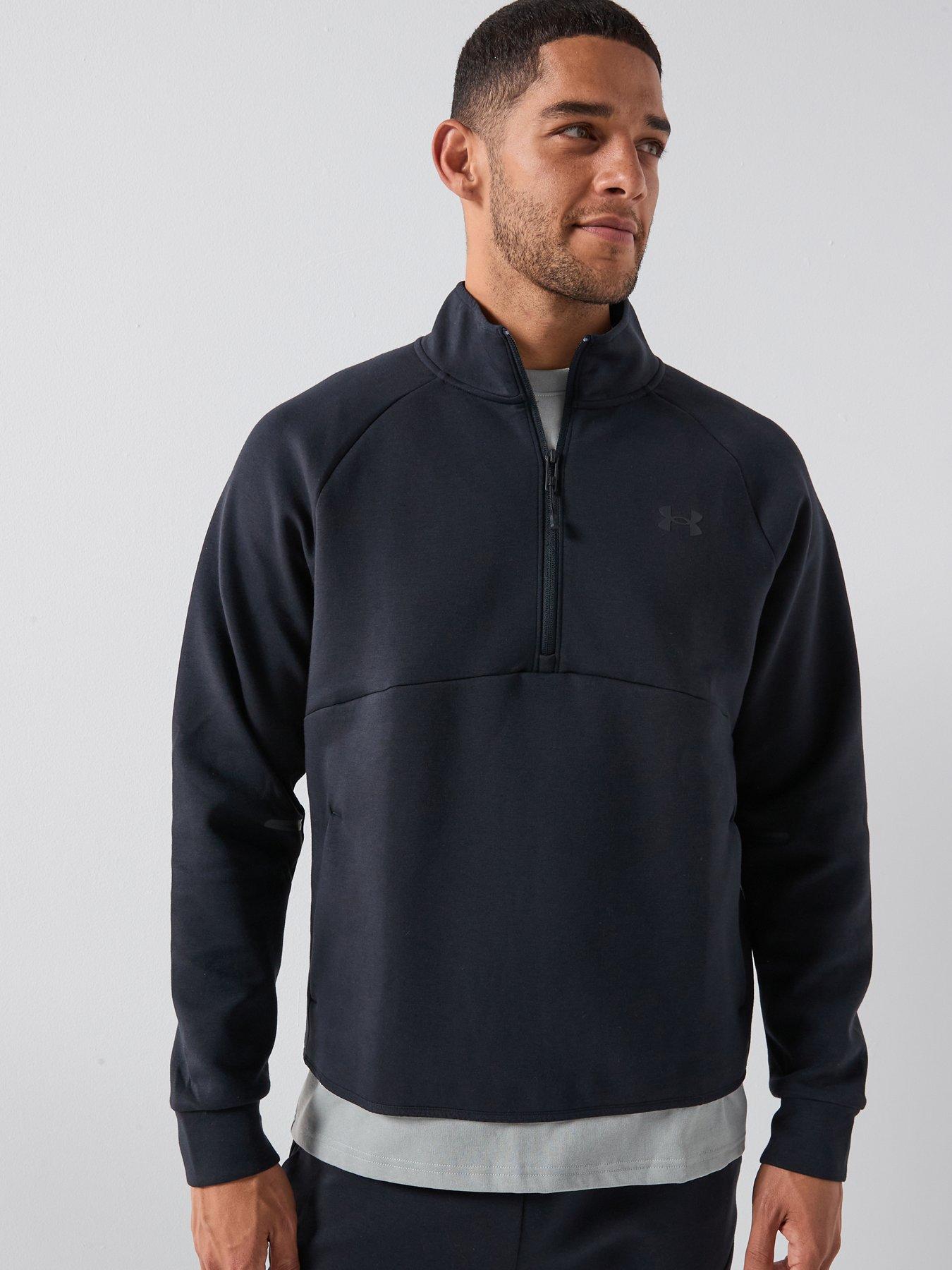 under-armour-mens-training-unstoppable-fleece-12-zip-black