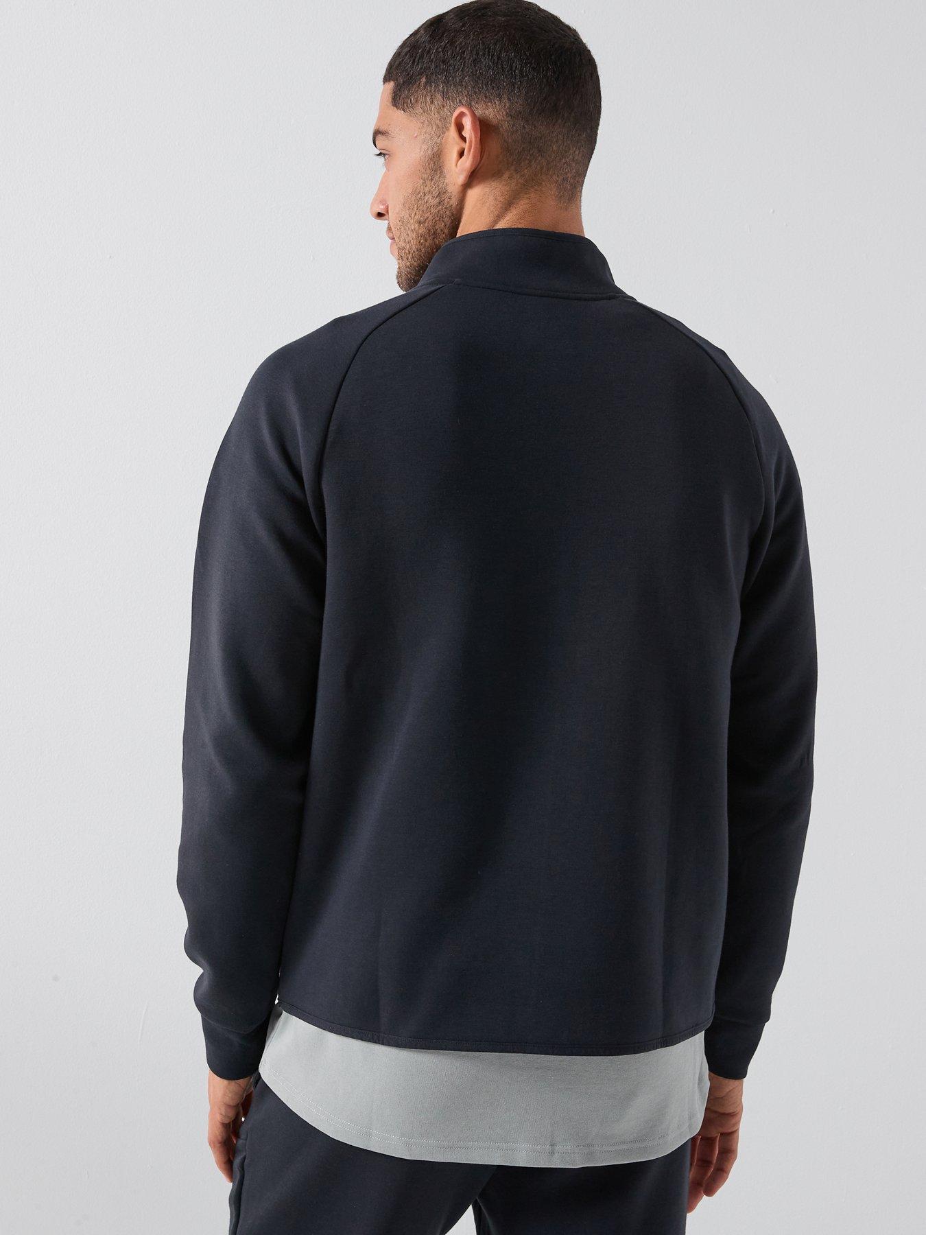 under-armour-mens-training-unstoppable-fleece-12-zip-blackstillFront