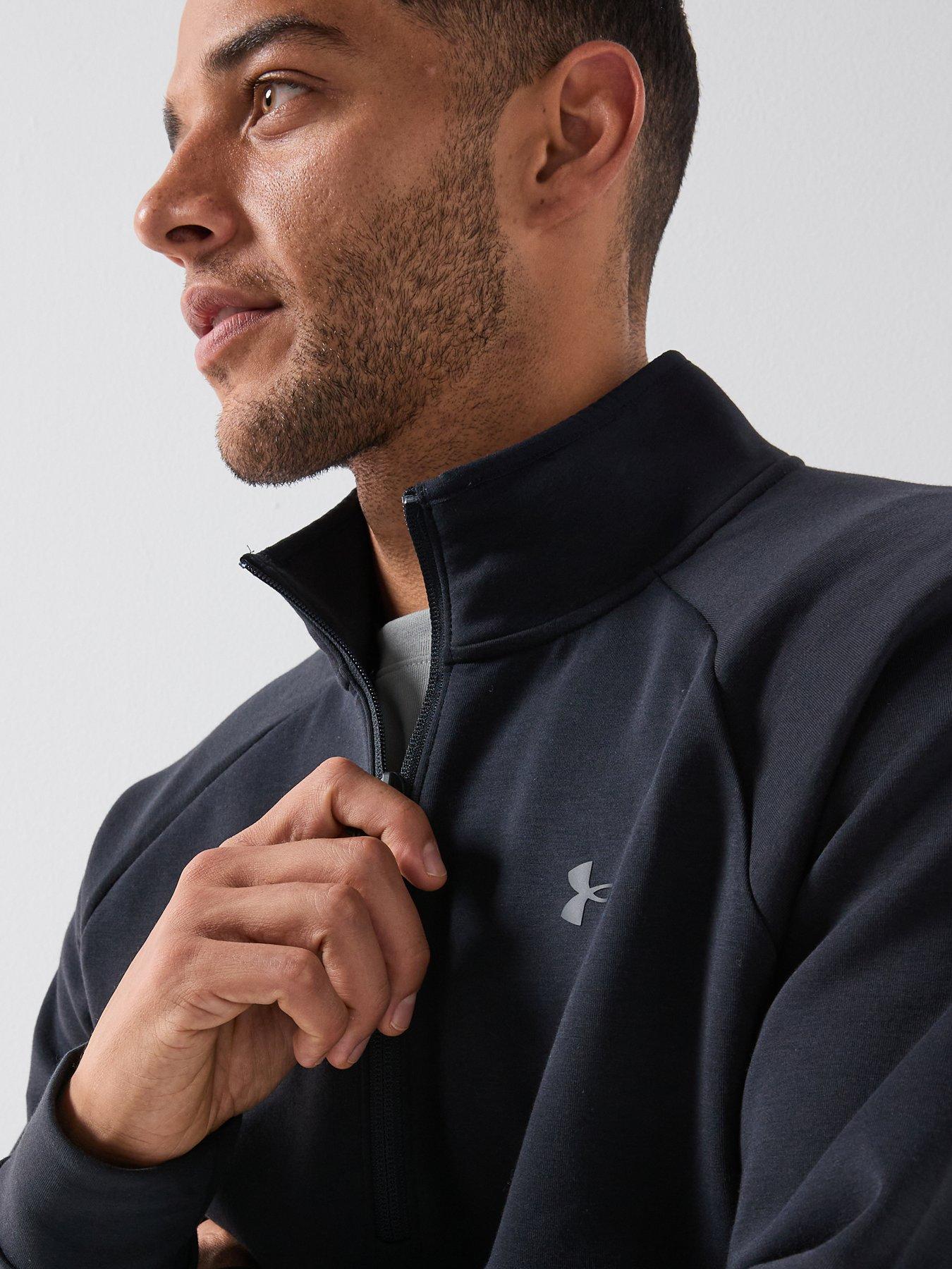 under-armour-mens-training-unstoppable-fleece-12-zip-blackoutfit
