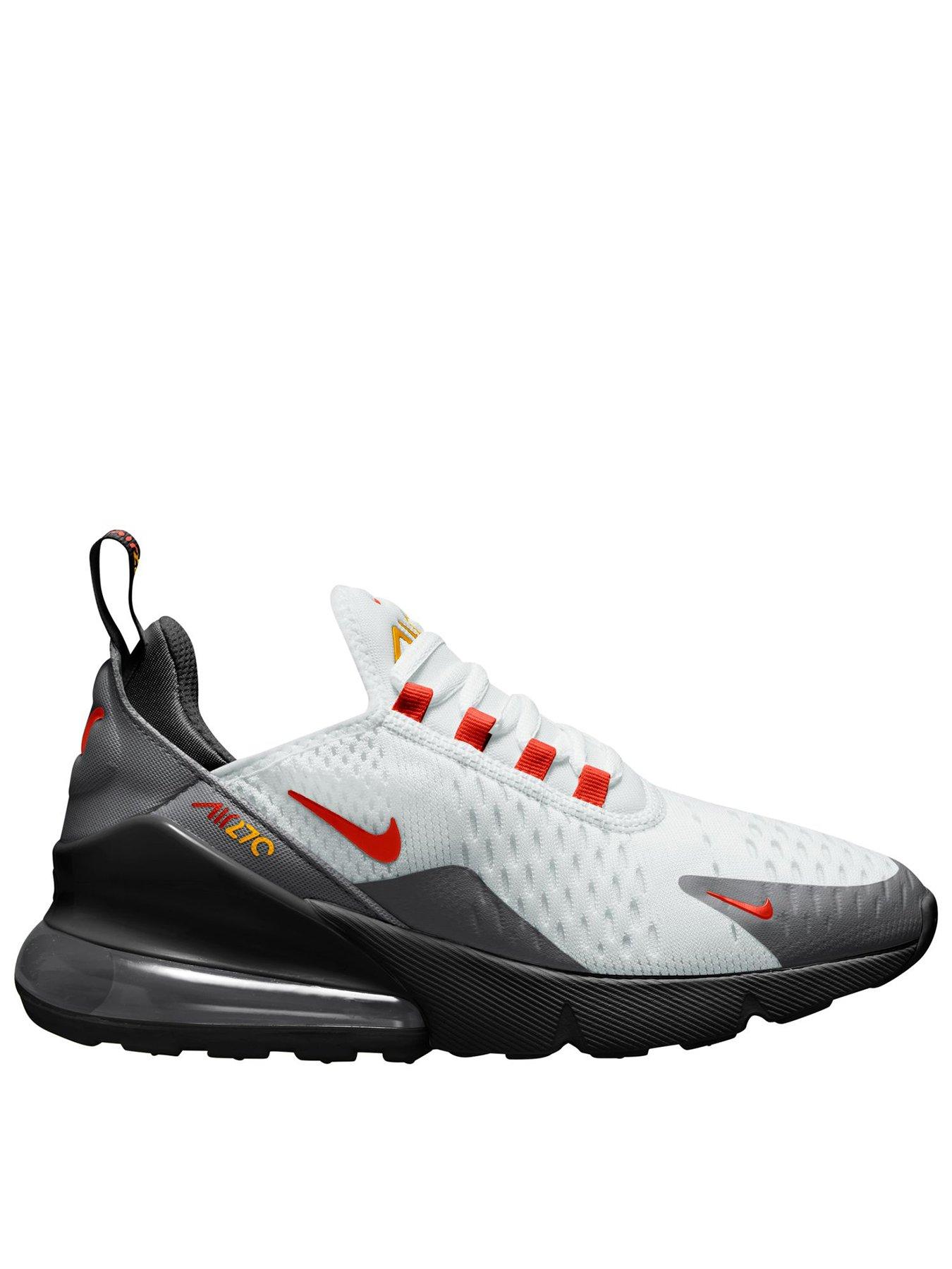 Nike Big Kids Shoes Air Max 270 Trainers - White/Black in Off White/ Red-Black-Orange