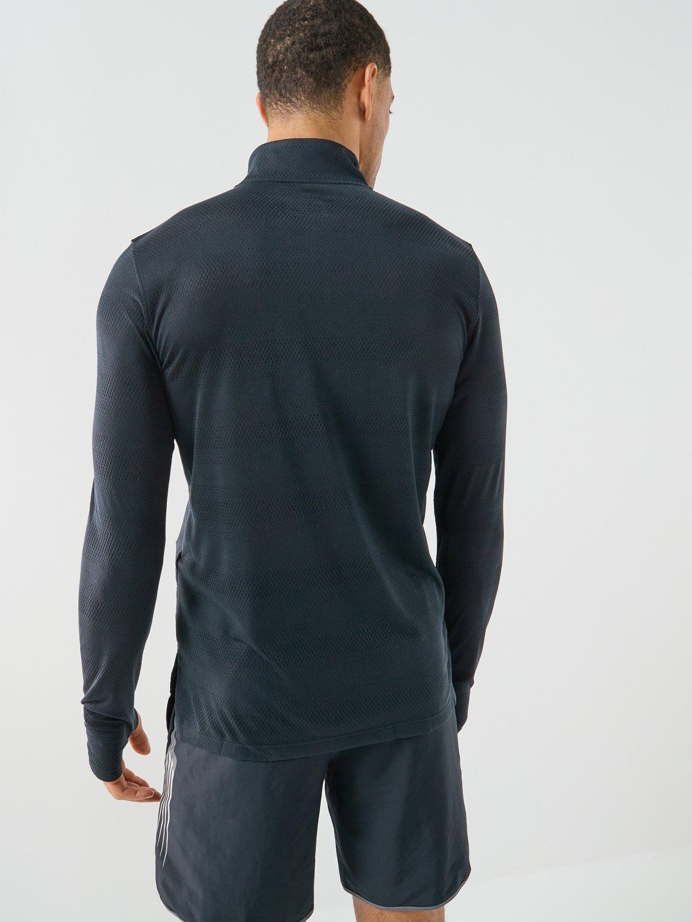 under-armour-mens-running-velociti-14-zip-blackstillFront