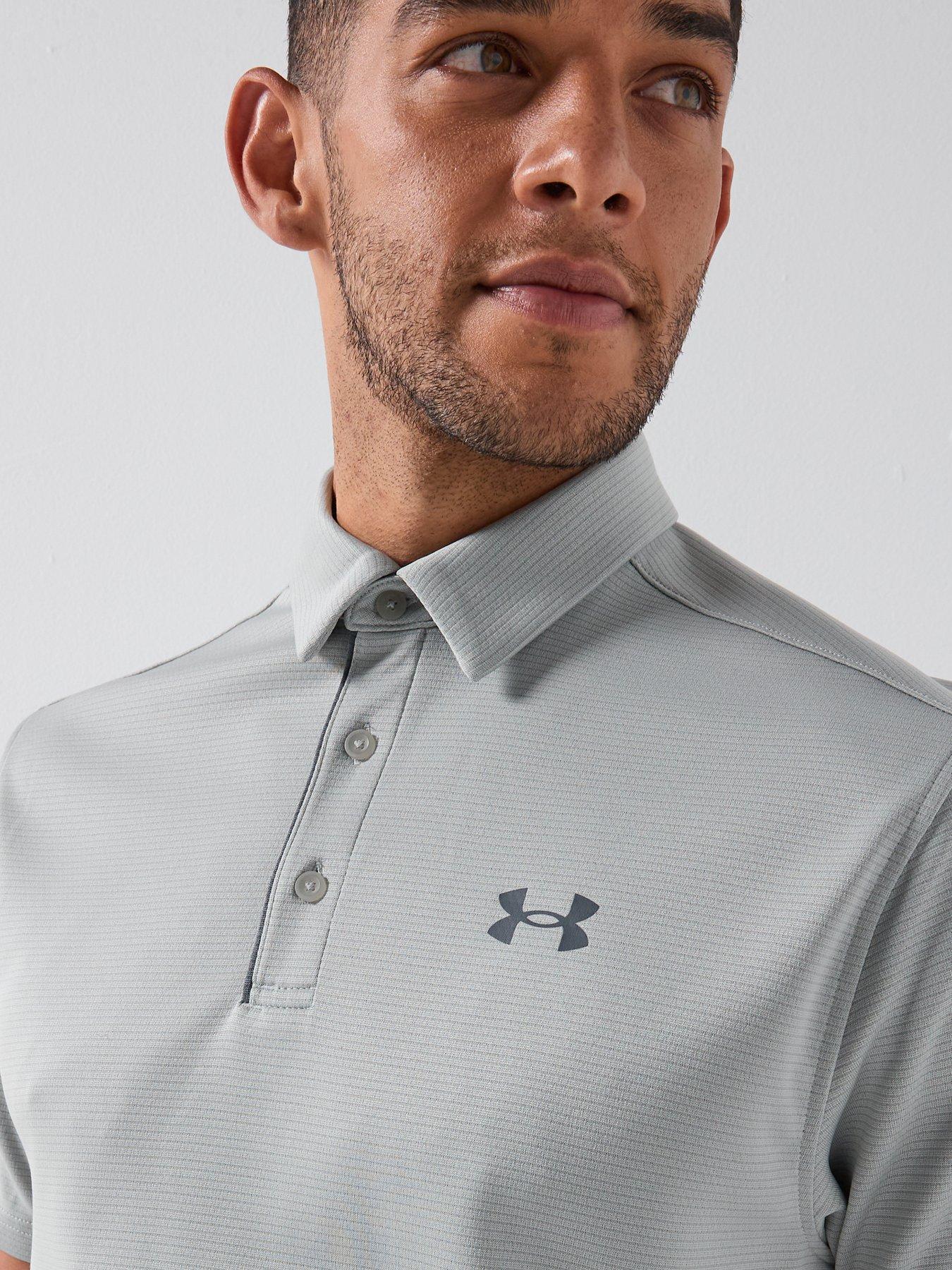 Image 4 of 5 of UNDER ARMOUR Mens Golf Tech Short Sleeve Polo - Grey