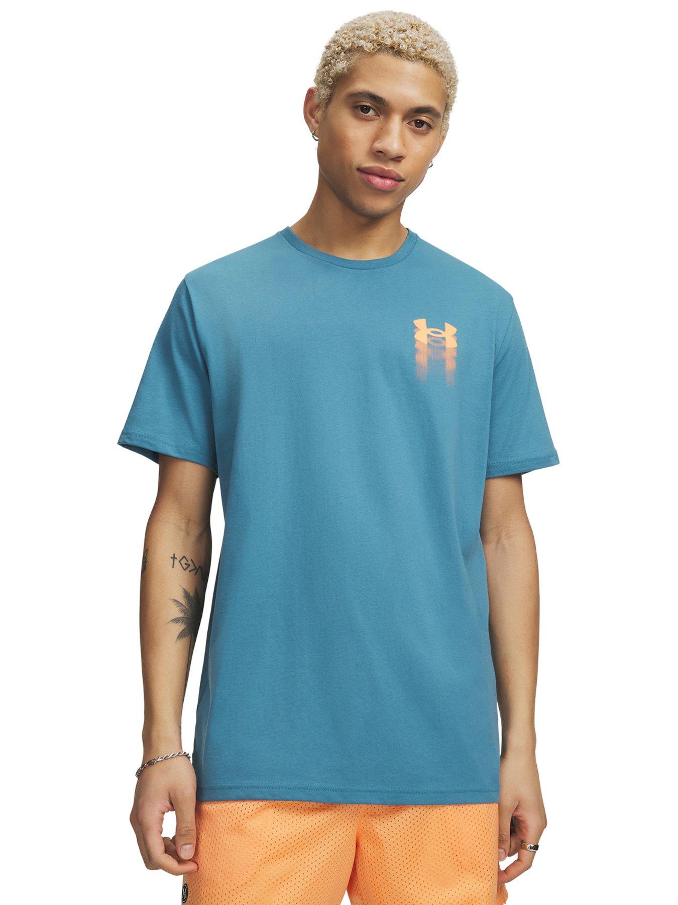 Image 1 of 3 of UNDER ARMOUR Mens Training Branded Short Sleeve T-Shirt - Blue