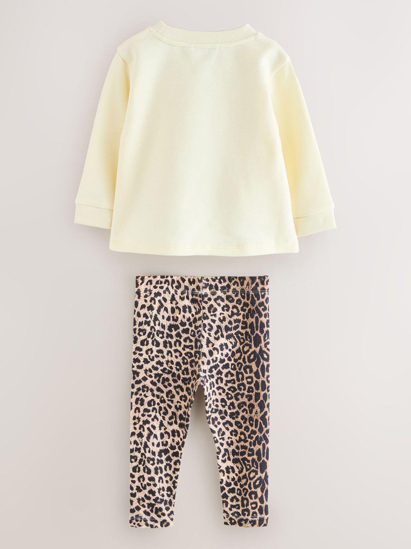 smallsaints-girls-frill-sweatshirt-and-leopard-print-leggings-set-light-yellowback
