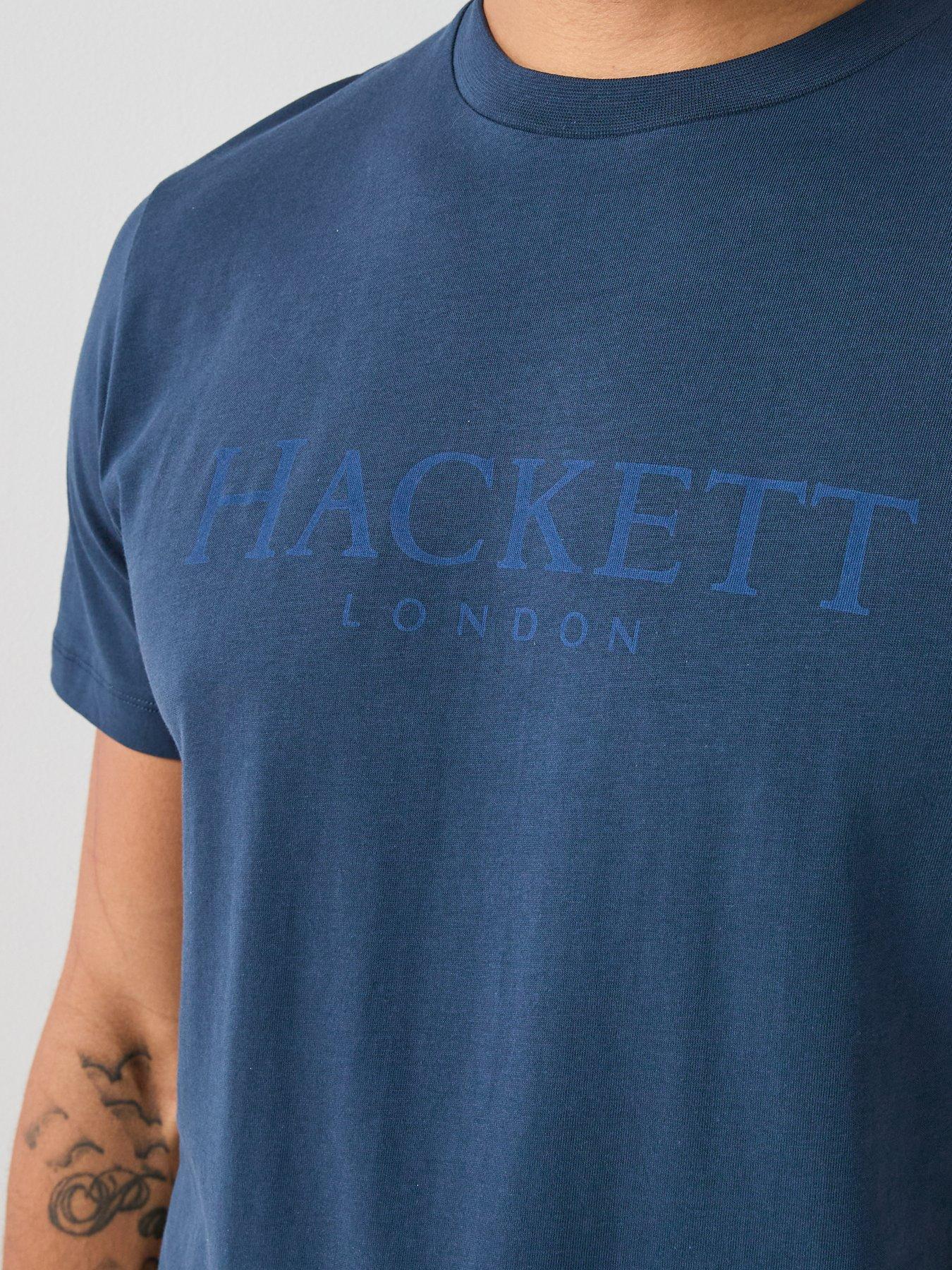 Image 4 of 4 of Hackett Heritage Essential Tonal Logo T-Shirt - Navy