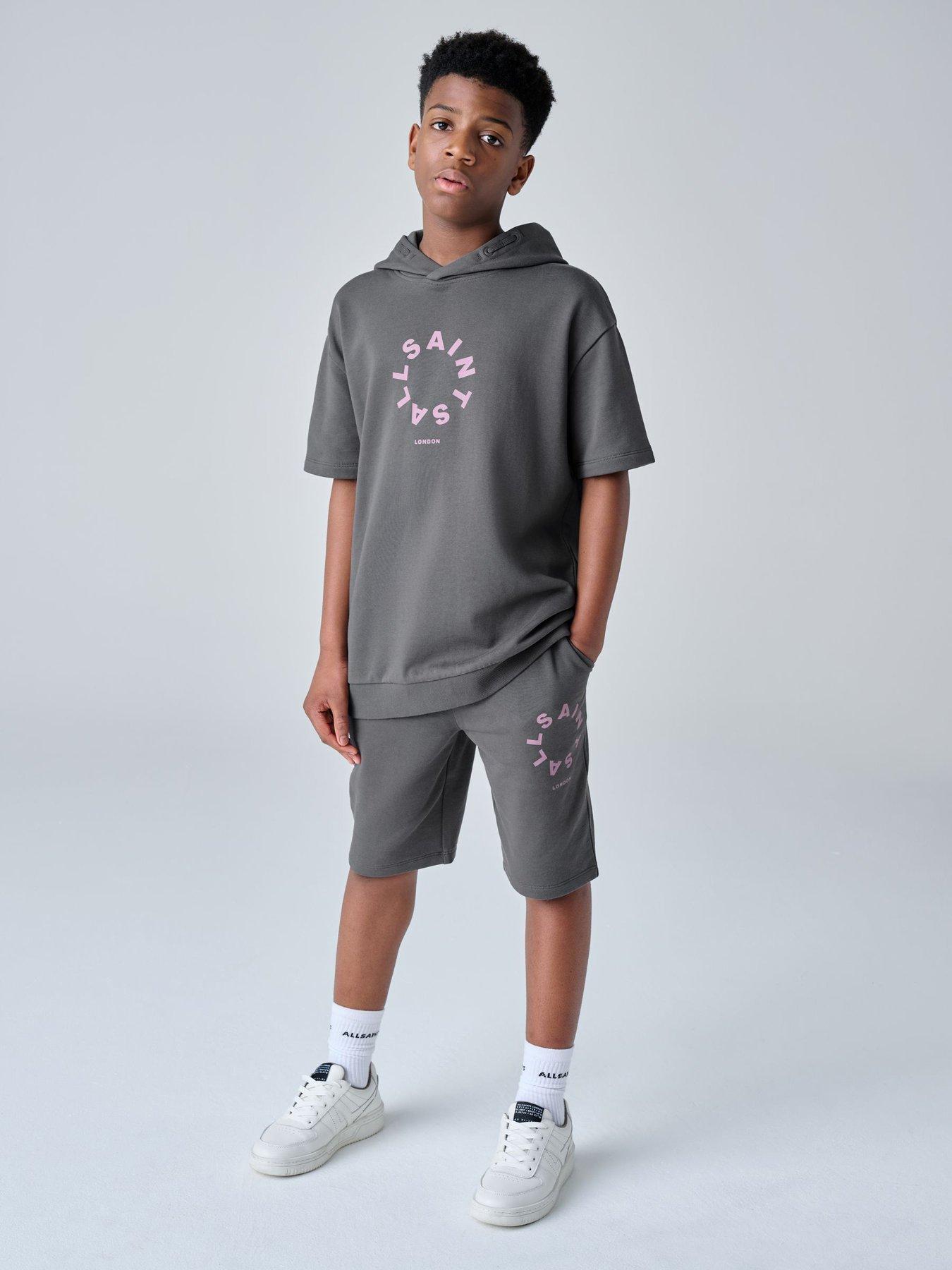 Image 1 of 7 of smALLSAINTS Boys Logo Sweat Short Set - Grey