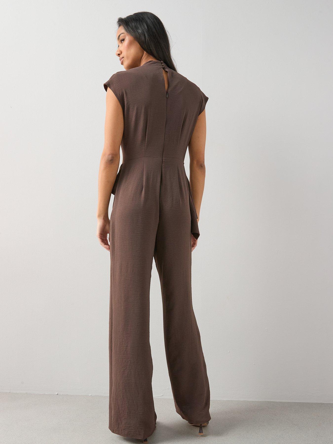 Image 2 of 6 of The Very Collection Drape Front Asymmetric Jumpsuit