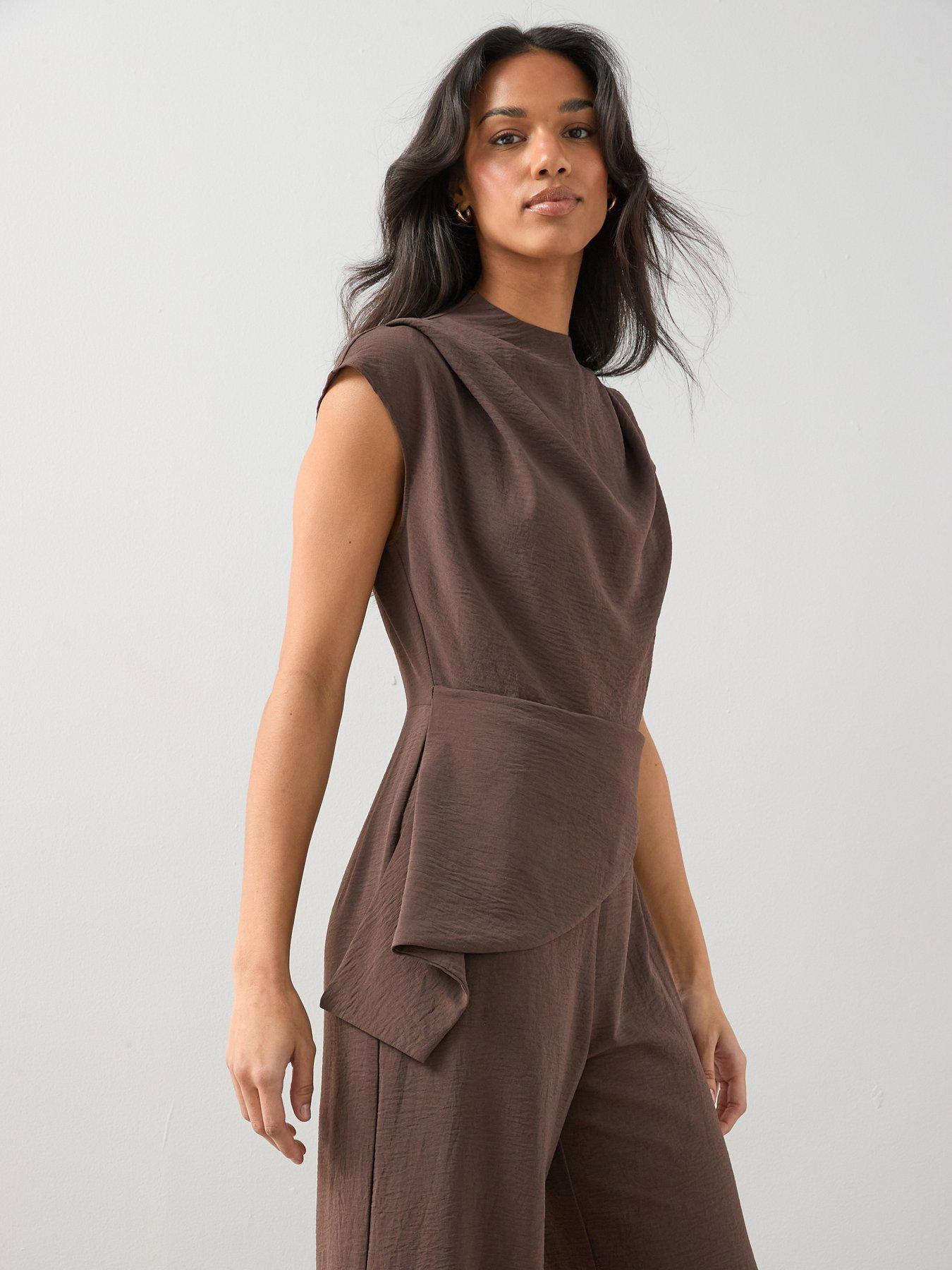 the-very-collection-drape-front-asymmetric-jumpsuit-brownback