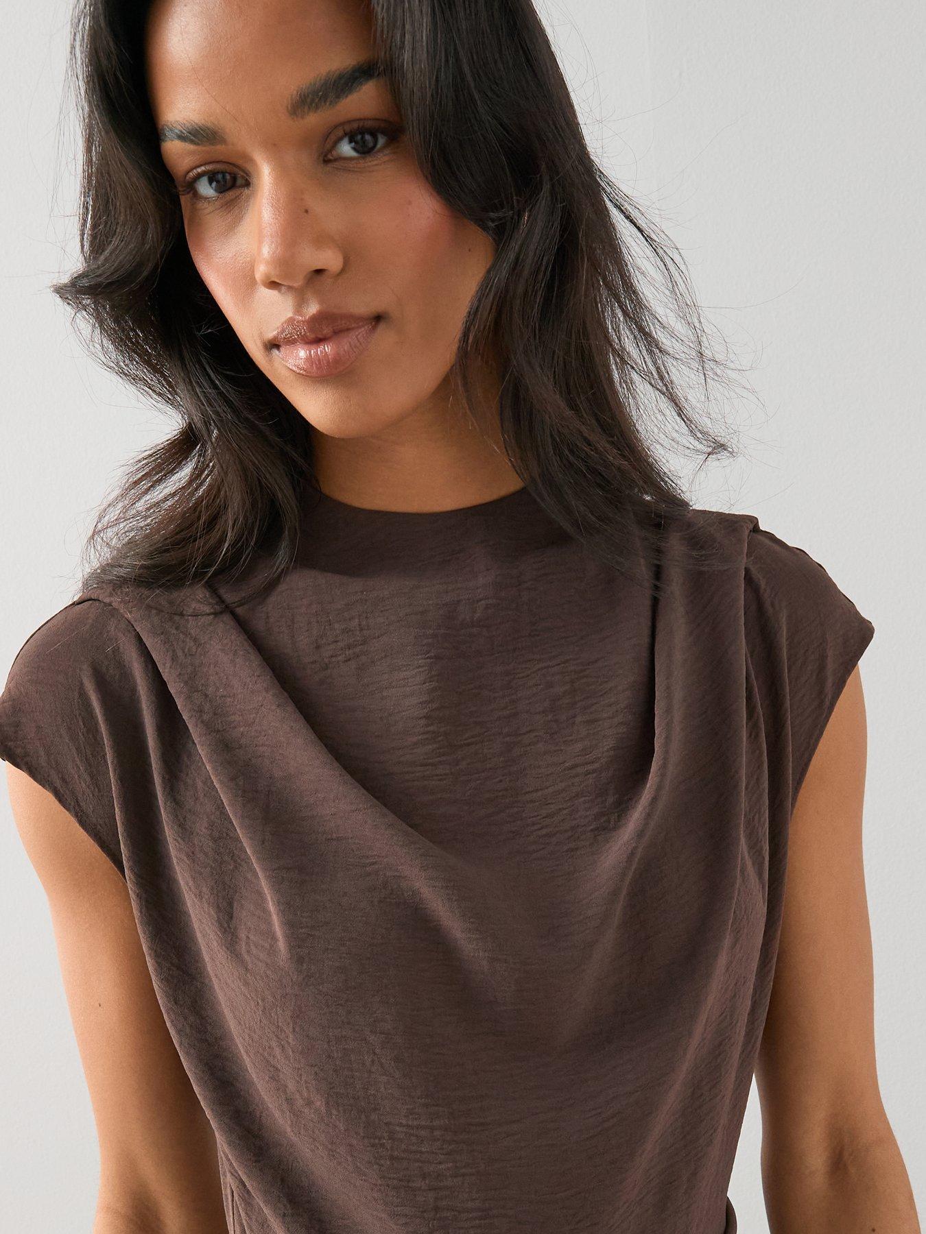 the-very-collection-drape-front-asymmetric-jumpsuit-brownoutfit