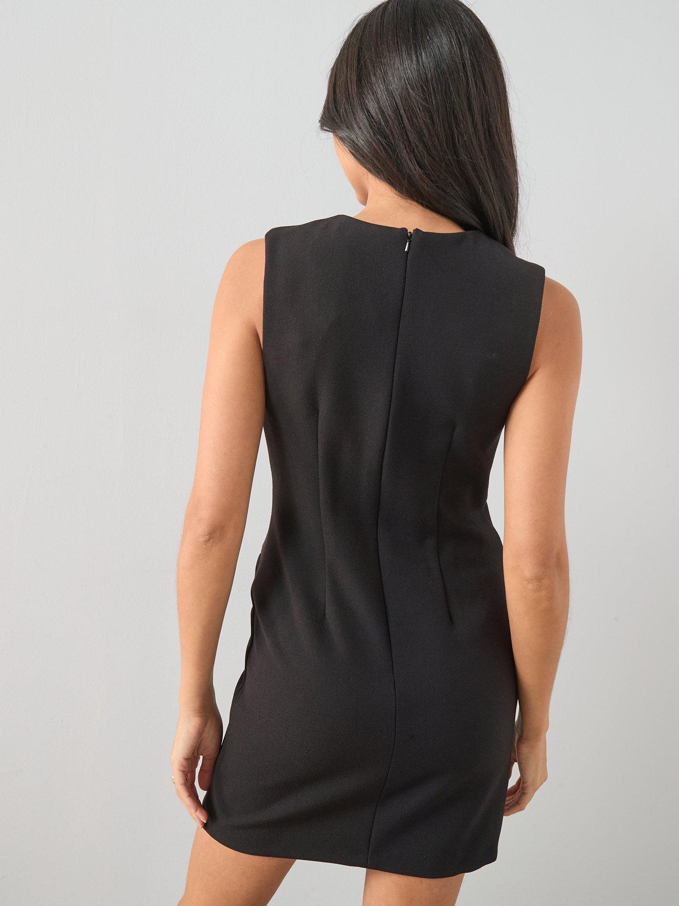 the-very-collection-gold-button-front-mini-shift-dressstillFront