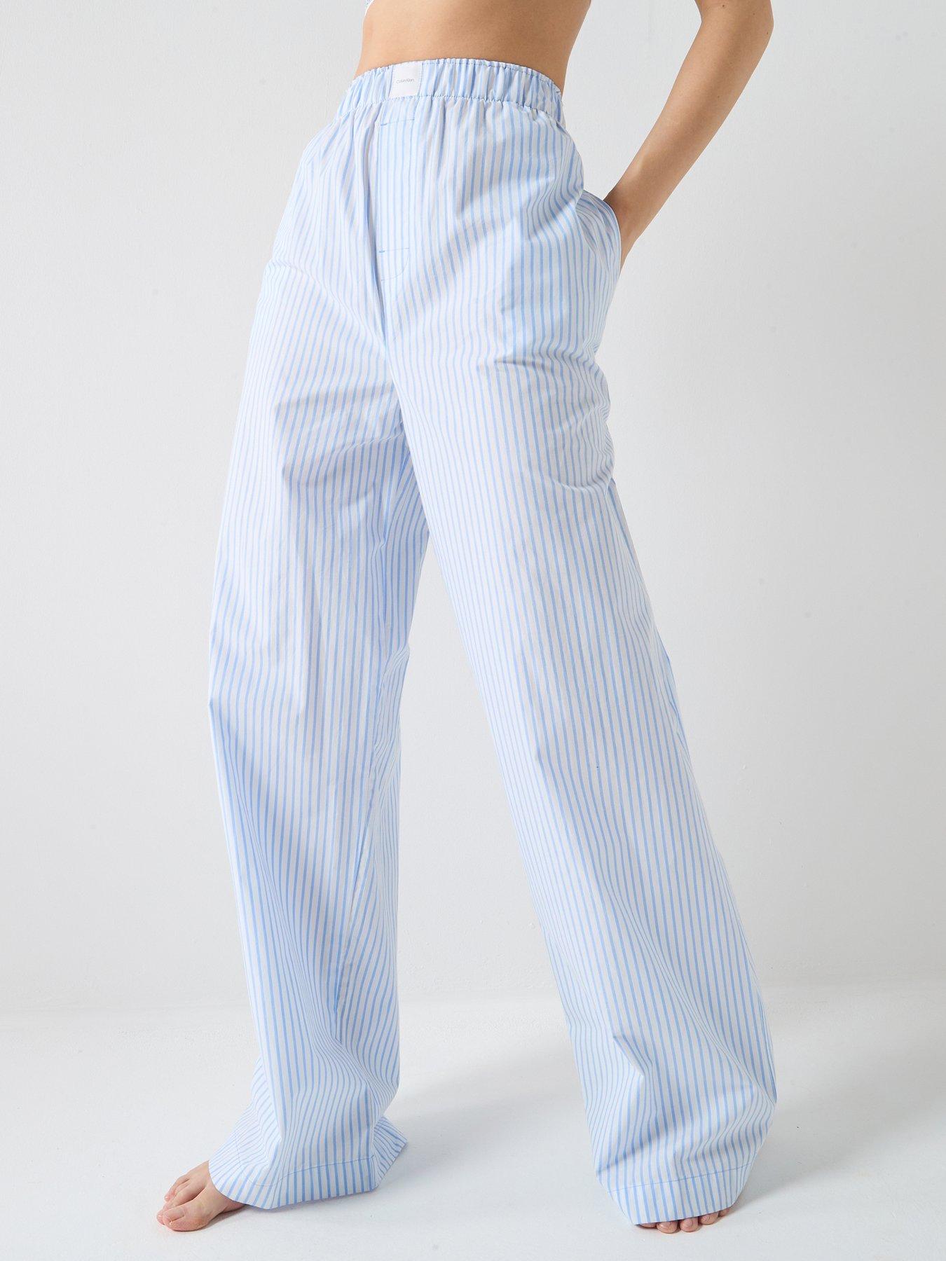 calvin-klein-striped-poplin-lounge-pants-bluefront