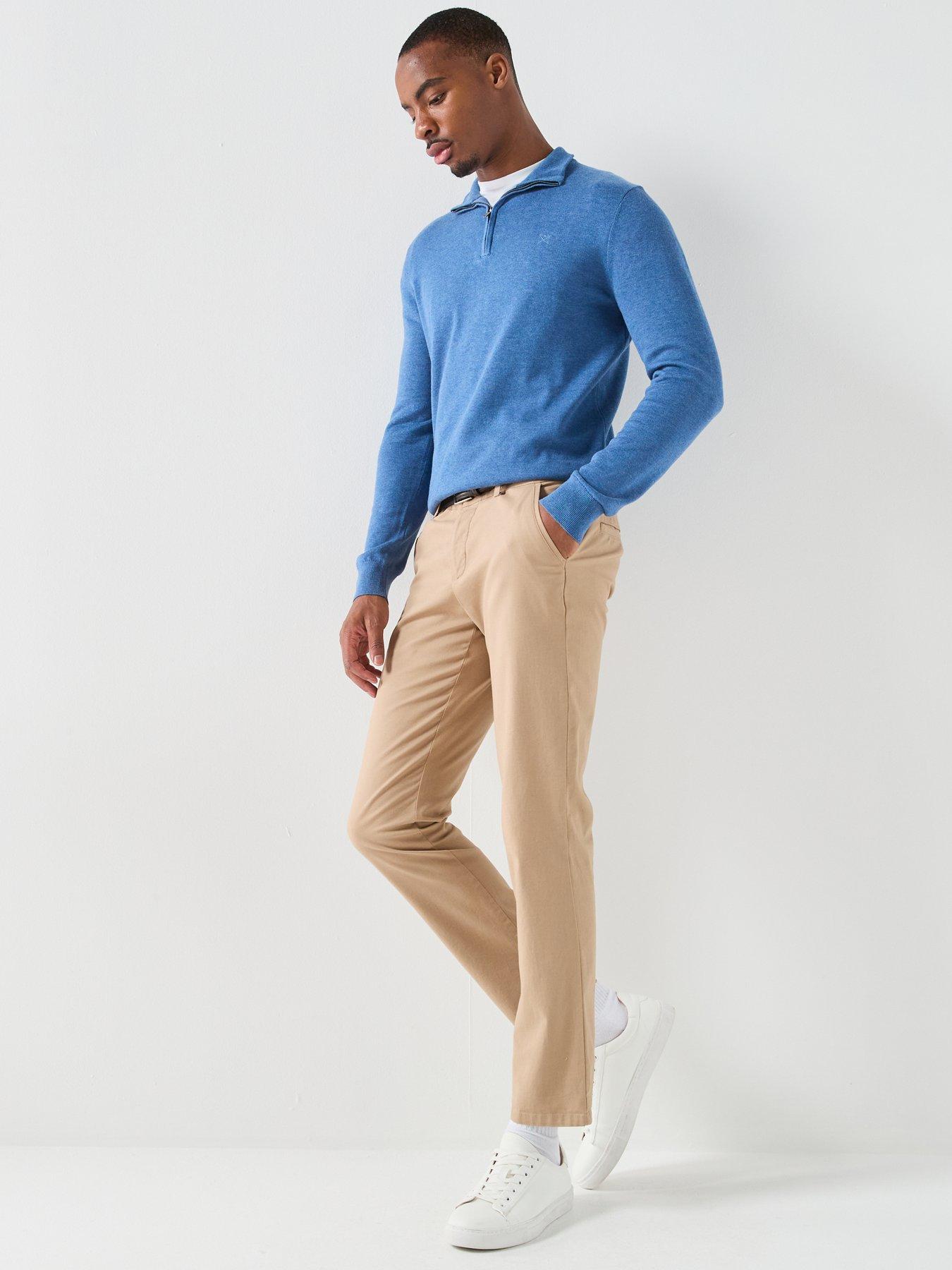 Image 6 of 6 of Hackett London Essential Cotton 1/4 Zip Knitted Jumper - Blue