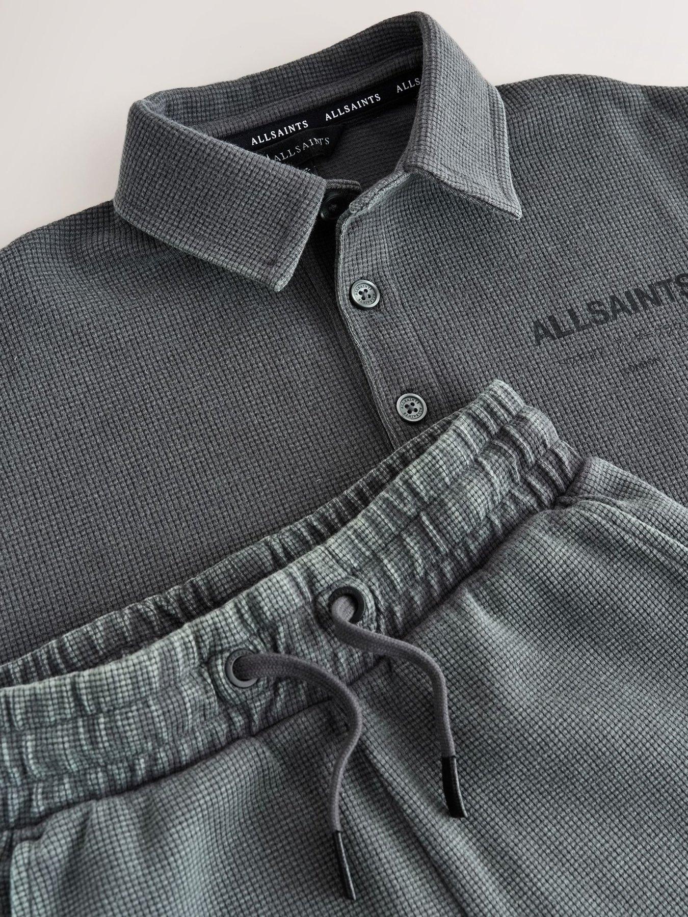 Image 4 of 7 of smALLSAINTS Older Boys Polo Waffle Textured Set - Grey
