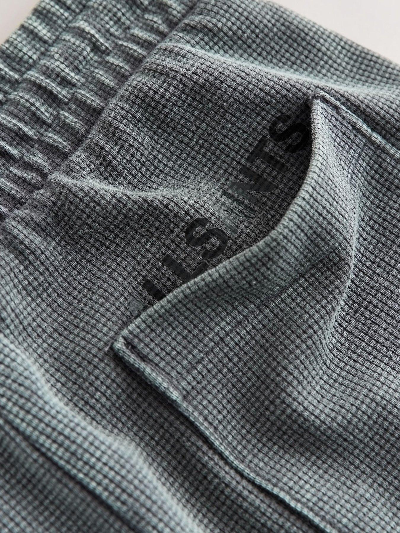 Image 6 of 7 of smALLSAINTS Older Boys Polo Waffle Textured Set - Grey