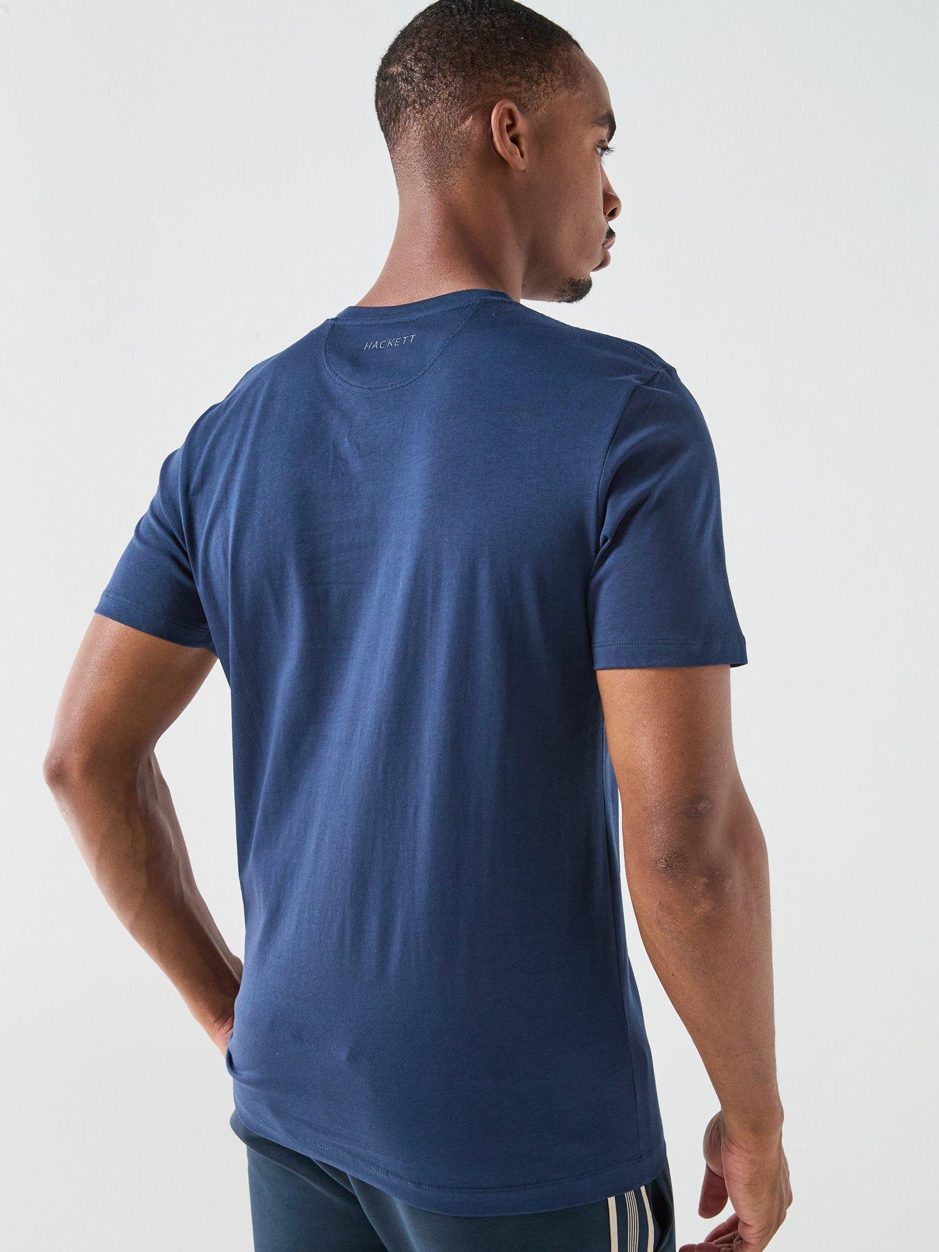Image 2 of 5 of Hackett Hackett London Chest Logo T-Shirt - Blue