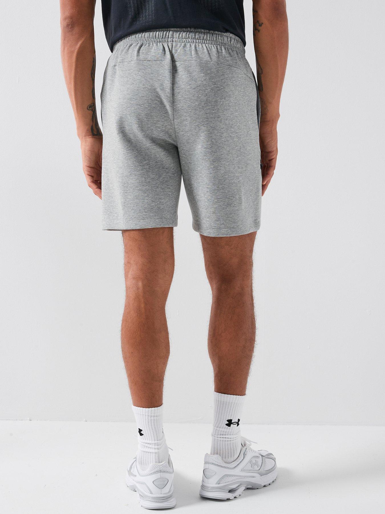 under-armour-mens-training-unstoppable-fleece-short-greystillFront