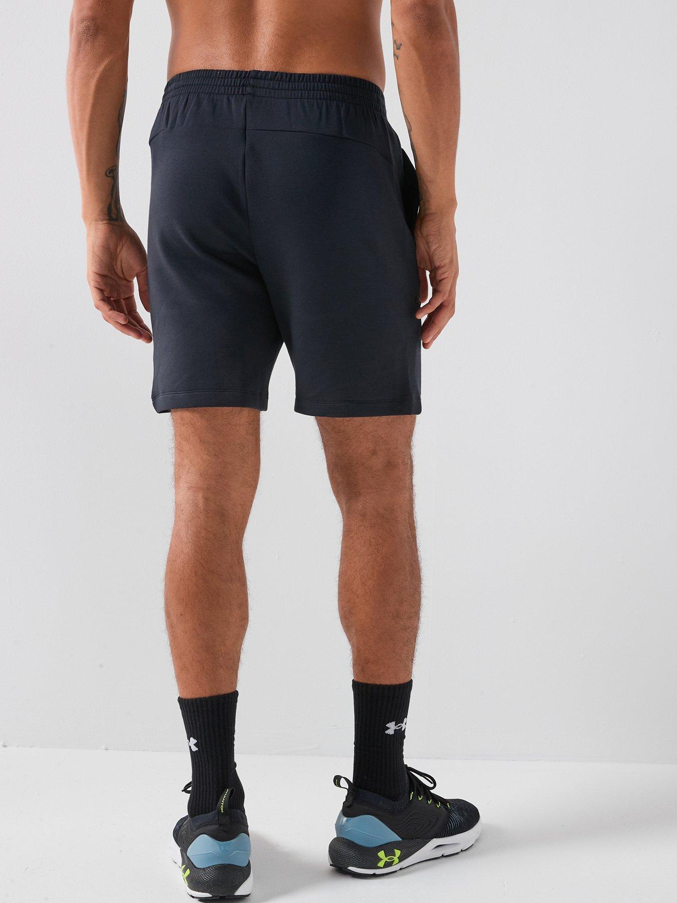 under-armour-mens-training-unstoppable-fleece-short-blackstillFront