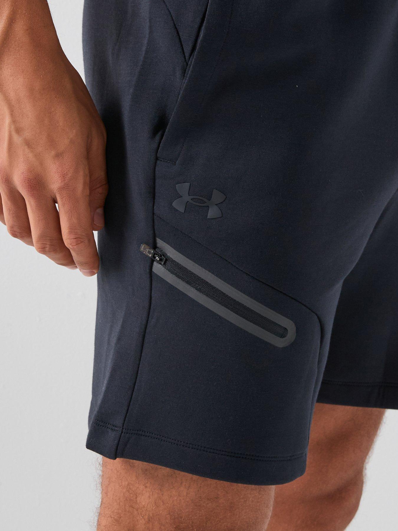 under-armour-mens-training-unstoppable-fleece-short-blackoutfit