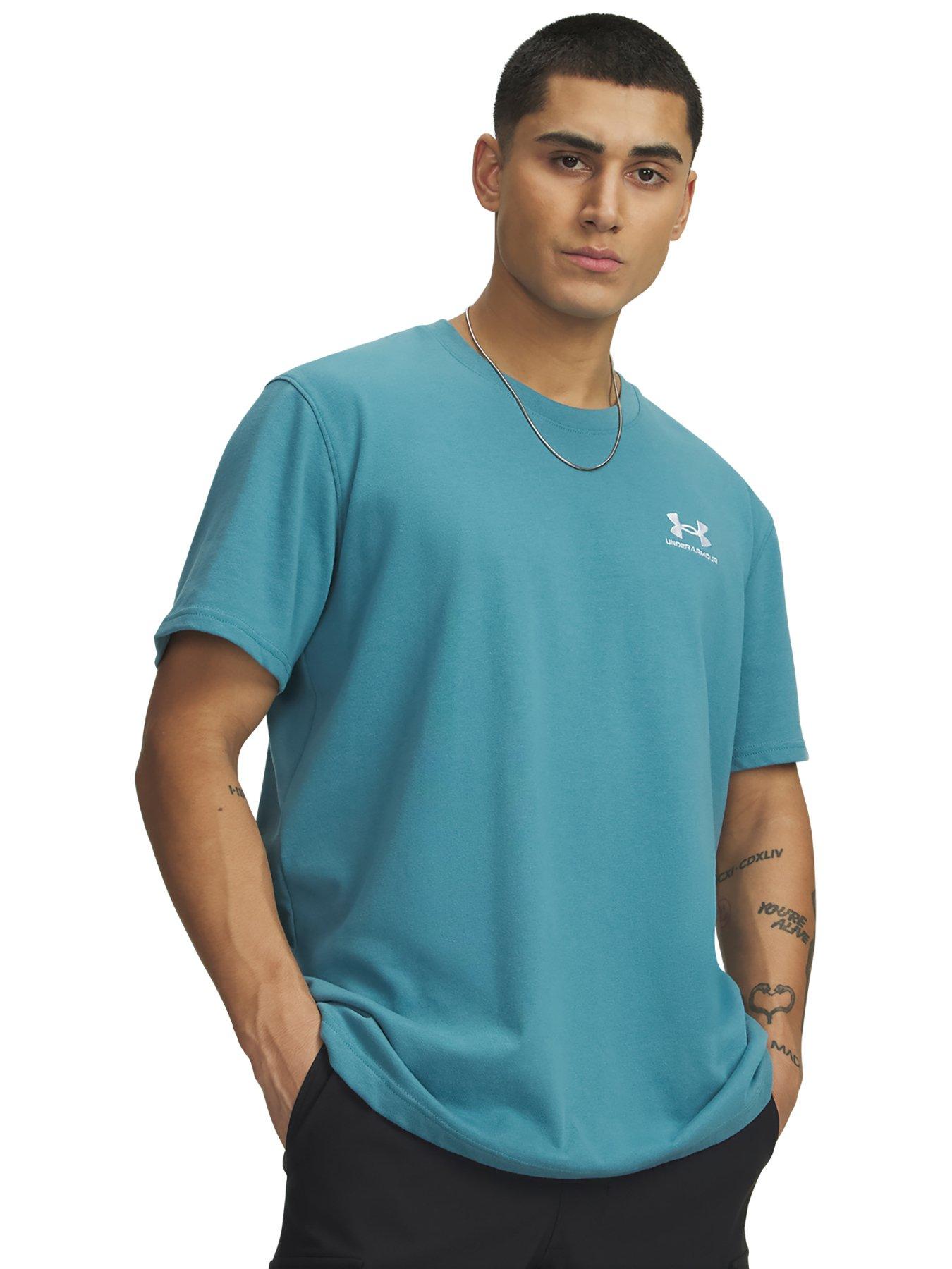 UNDER ARMOUR Mens Training Hwt Short Sleeve T-shirt - Blue
