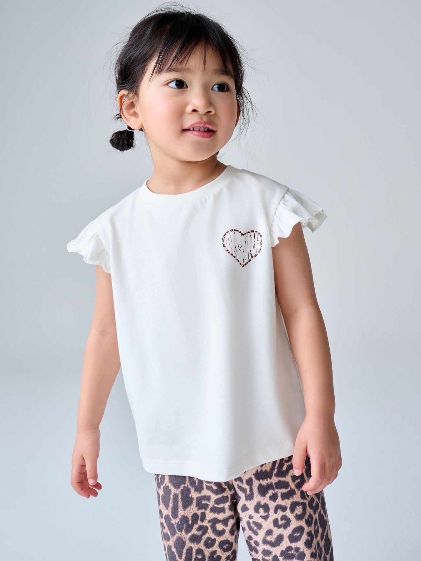 smALLSAINTS Younger Girls Leopard Heart T-Shirt Set - Multi