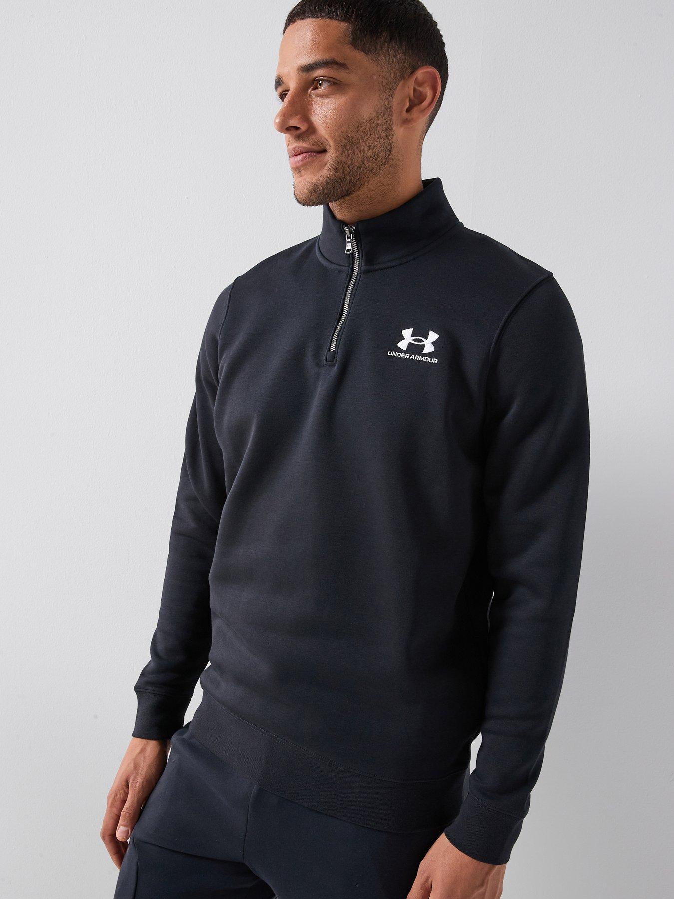 under-armour-mens-training-icon-fleece-14-zip-blackfront