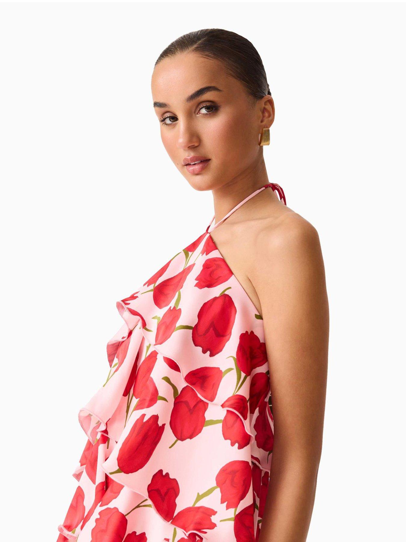 Image 5 of 7 of Elliatt Melia Halter Neck Mini Dress - Pink