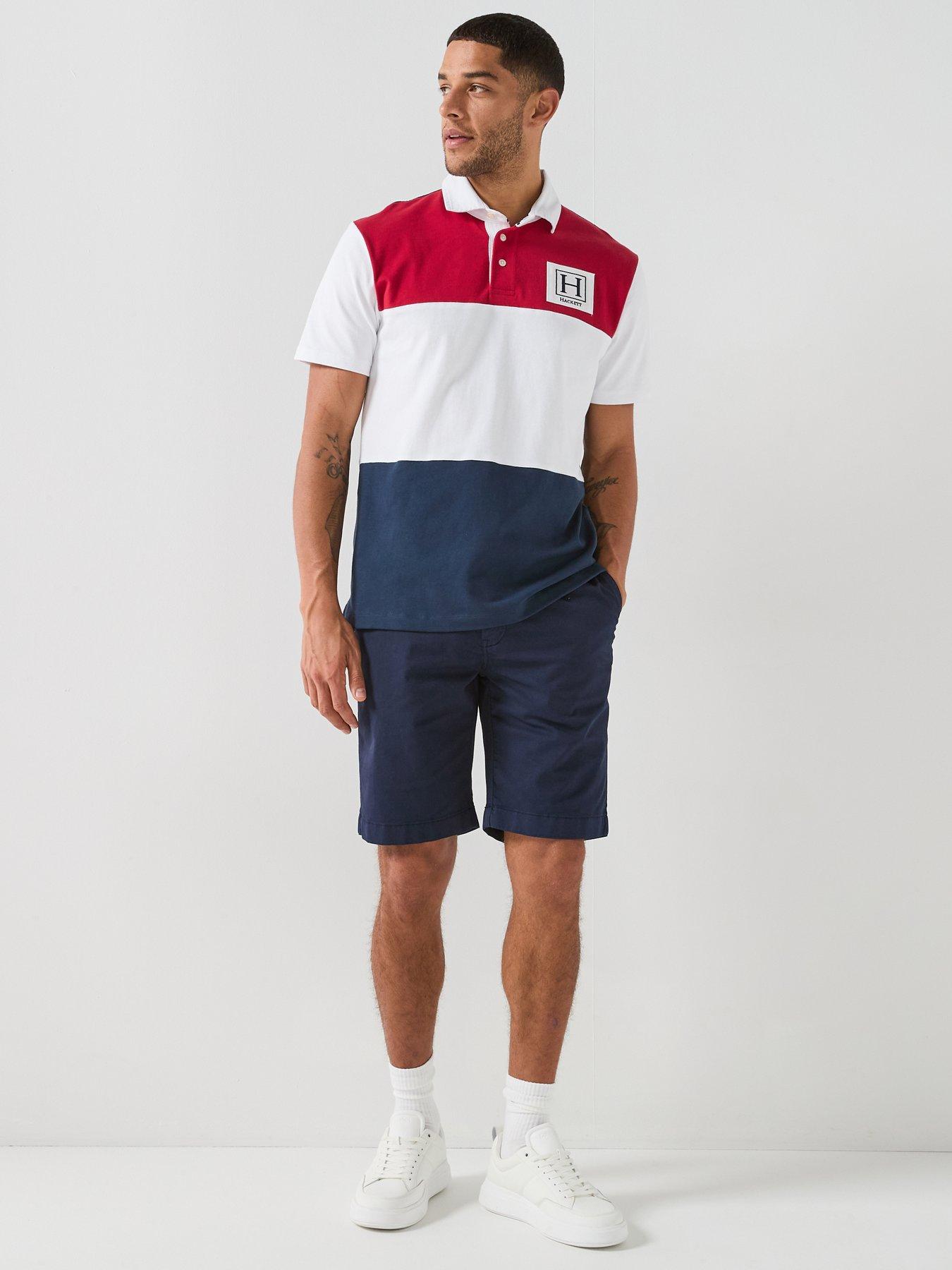 Image 3 of 4 of Hackett Heritage Bar Stripe Rugby Polo Shirt - Red
