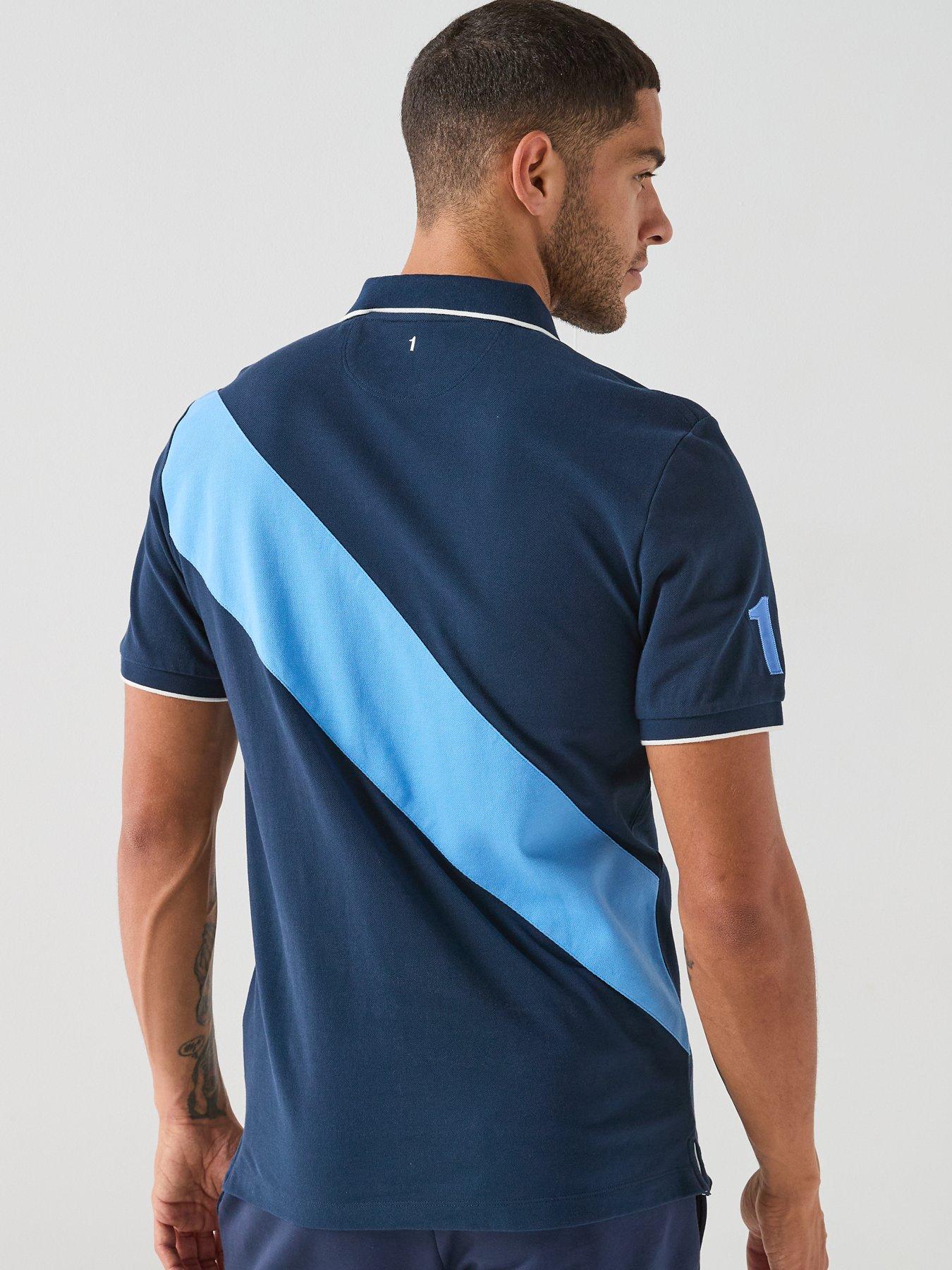 Image 2 of 4 of Hackett Heritage Heritage Number Back Sash Polo Shirt - Navy
