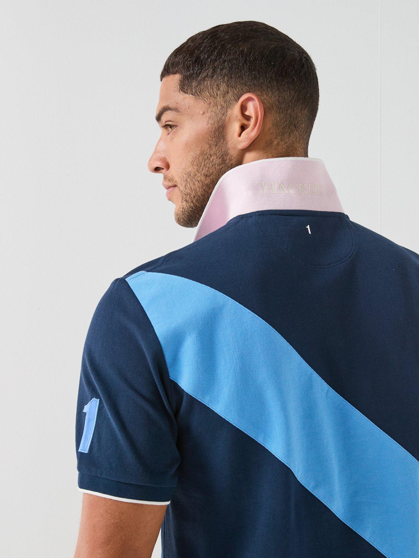 Image 4 of 4 of Hackett Heritage Heritage Number Back Sash Polo Shirt - Navy