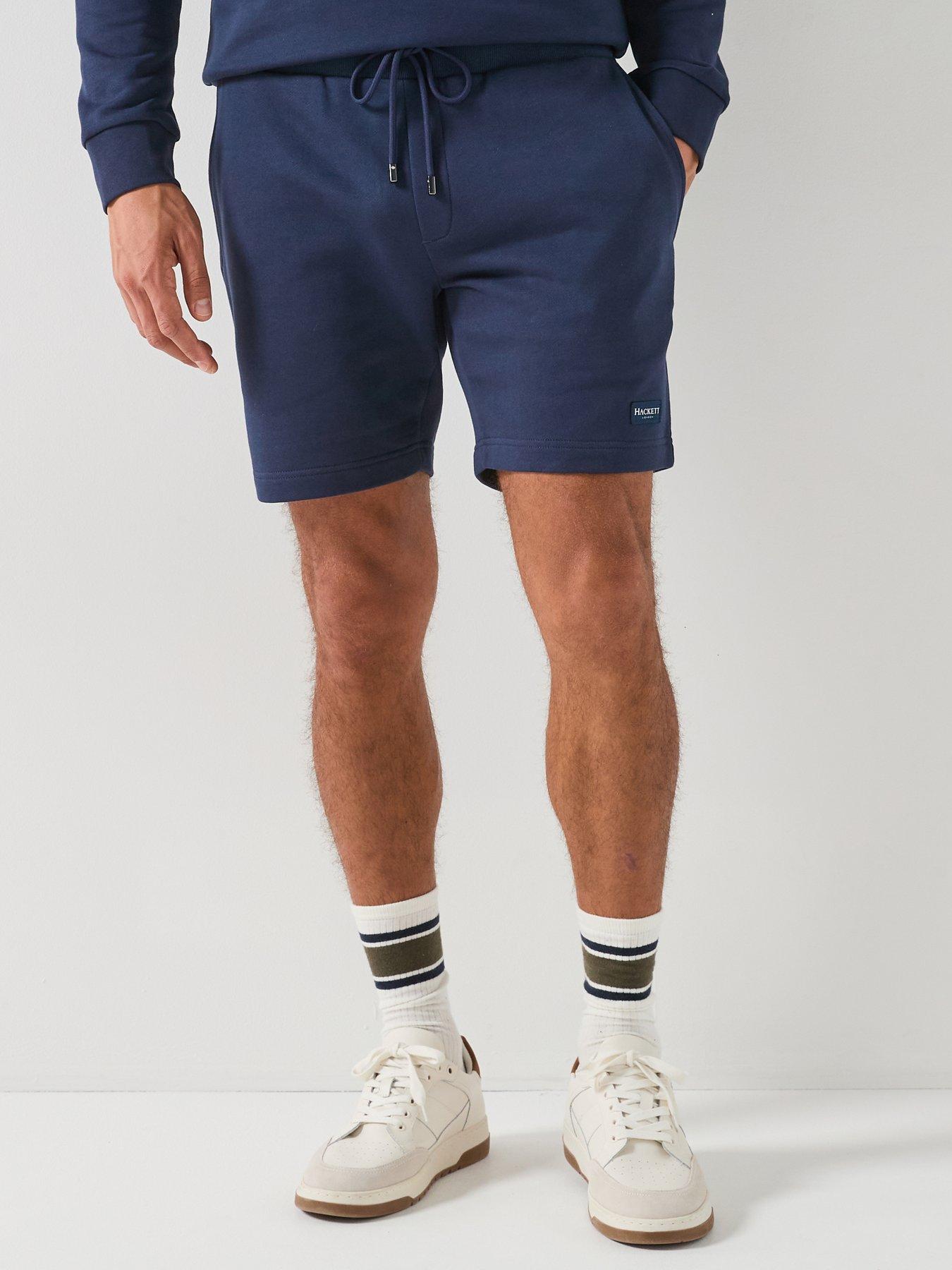 Image 1 of 4 of Hackett Heritage Heritage Essential Badge Sweat Shorts - Navy