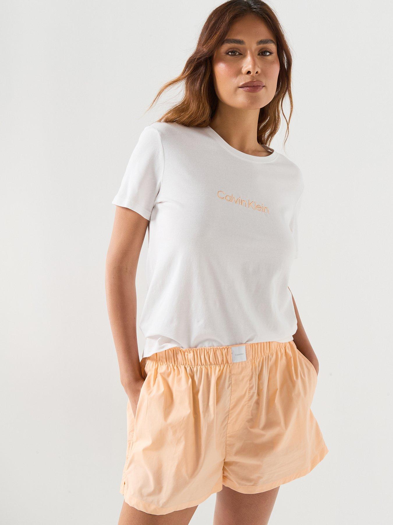 Calvin Klein S/S T-Shirt and Short Set - White