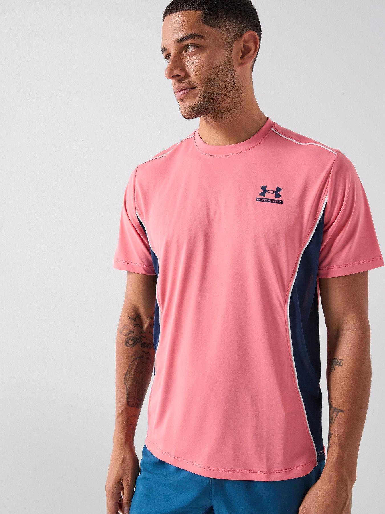 UNDER ARMOUR Mens Training Tech Short Sleeve Crew - Pink