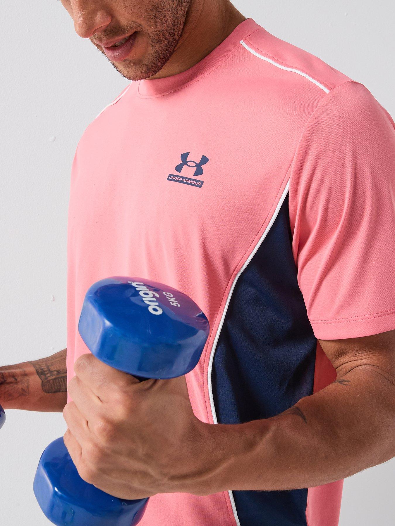 under-armour-mens-training-tech-short-sleeve-crew-pinkoutfit