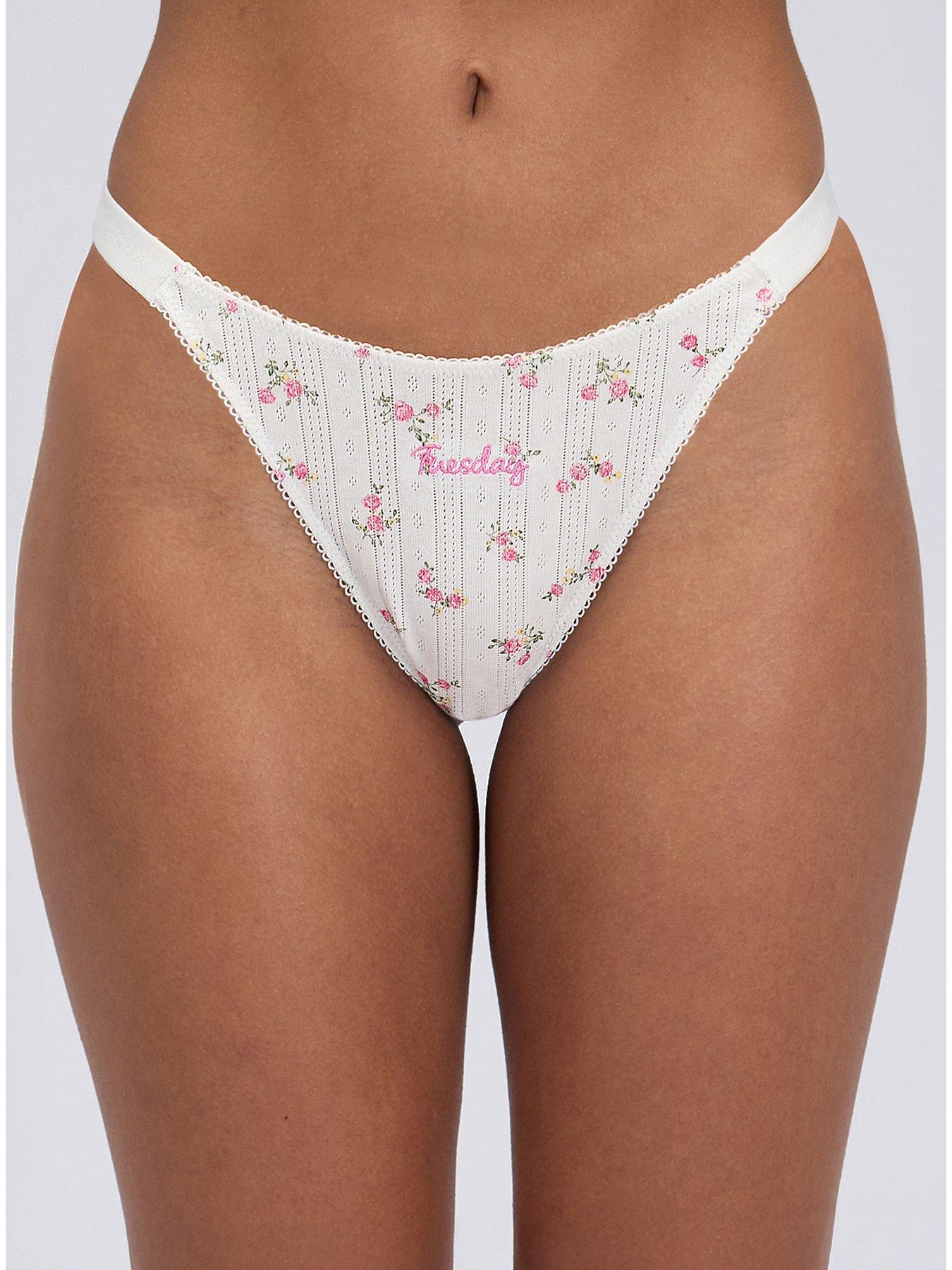 Image 4 of 6 of Boux Avenue Pack Of 5 Gigi Weekday Thongs - Multi