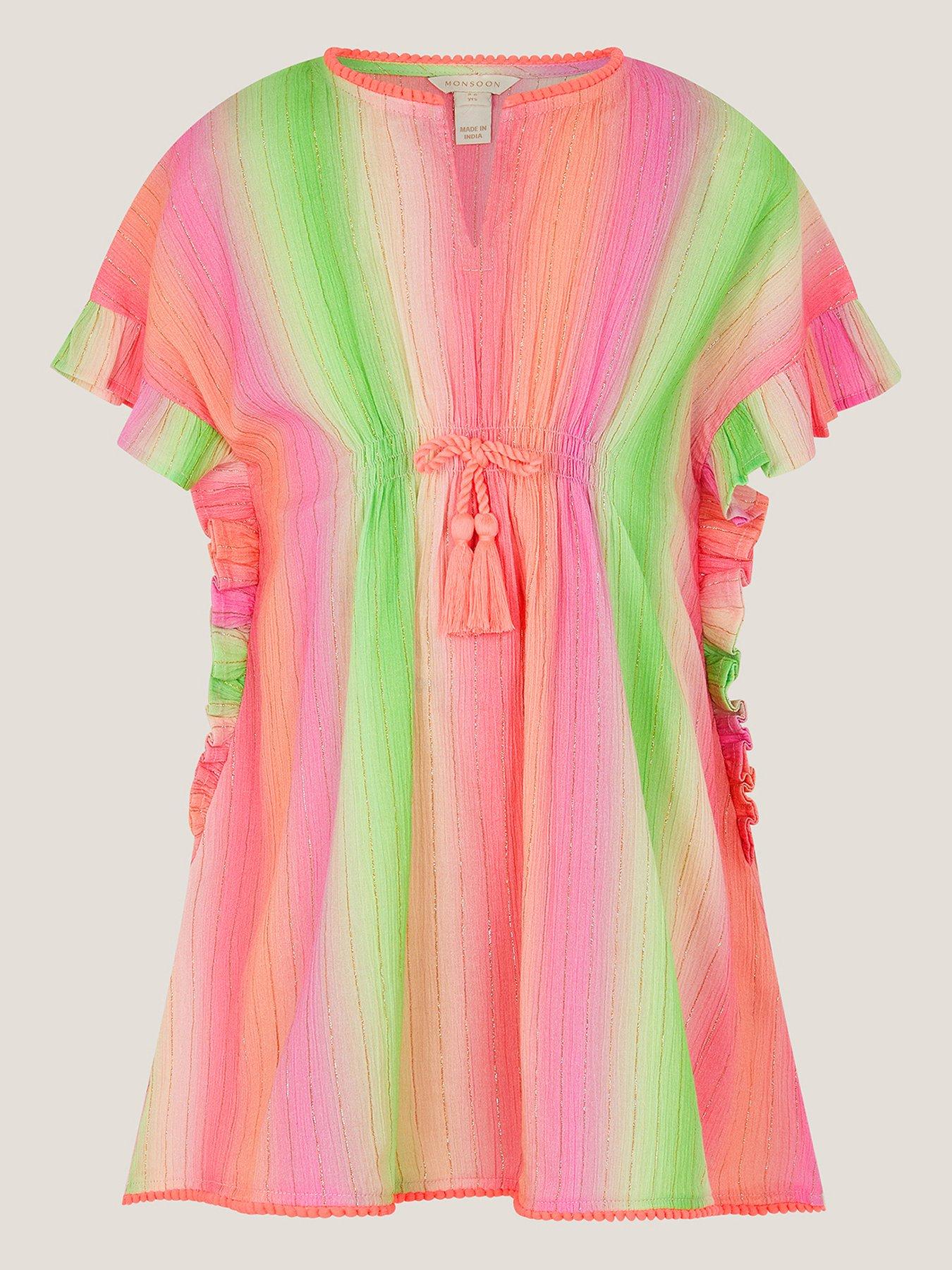 Monsoon Girls Ombre Stripe Kaftan - Multi