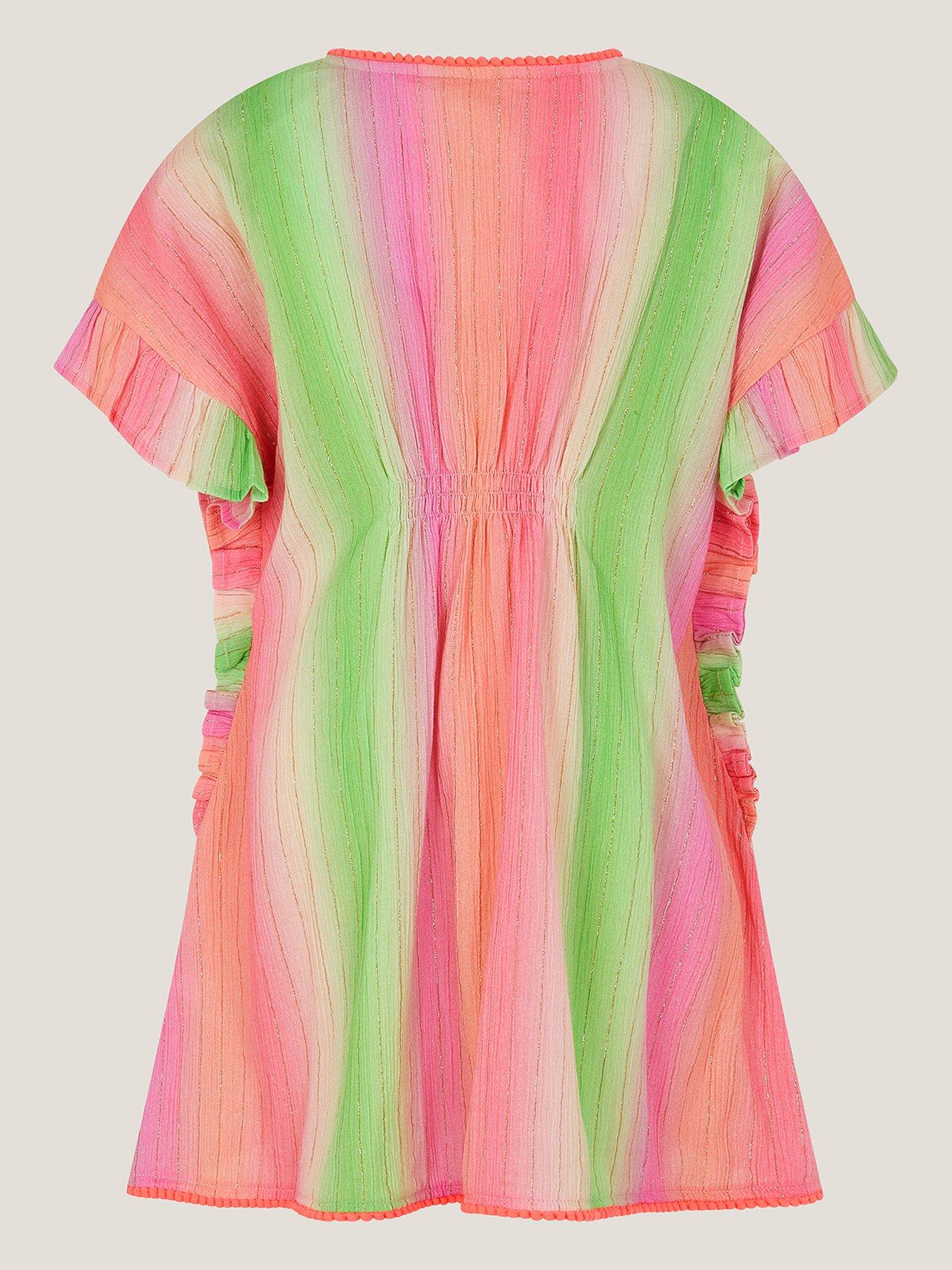 Image 2 of 3 of Monsoon Girls Ombre Stripe Kaftan - Multi