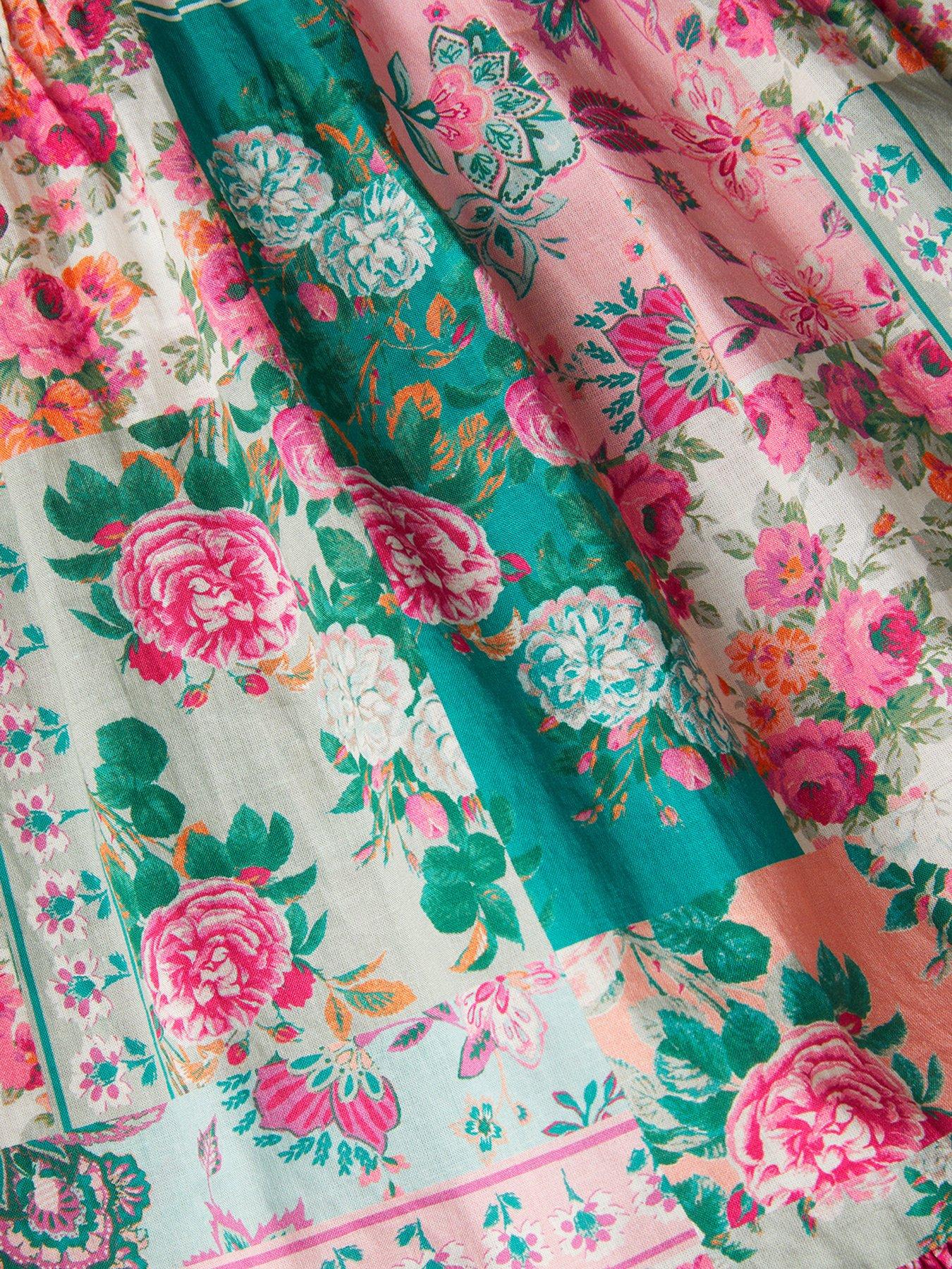 monsoon-girls-patchwork-shirred-dress-pinkoutfit
