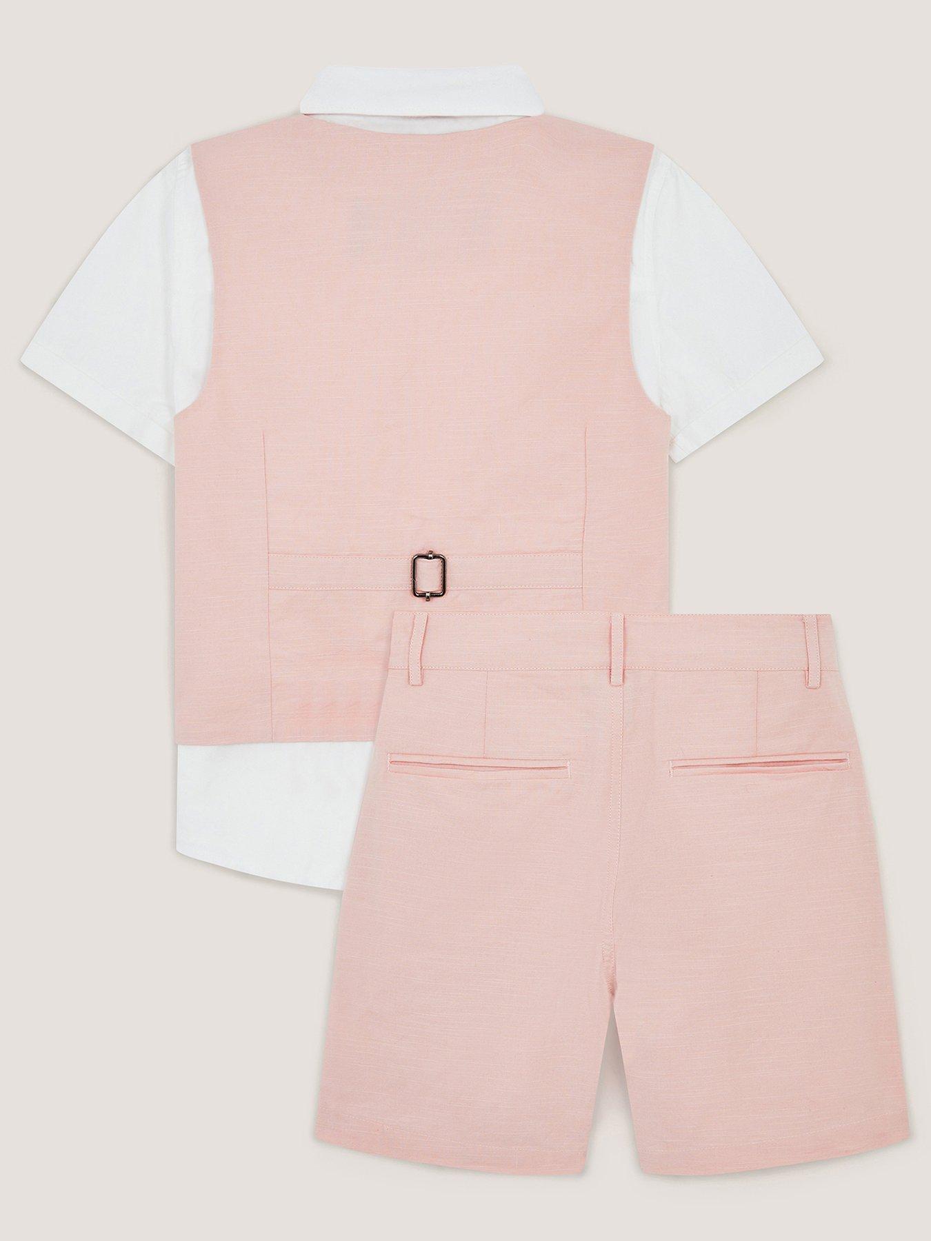 Image 3 of 5 of Monsoon Boys Leo 4 Piece Smart Short Set - Pink