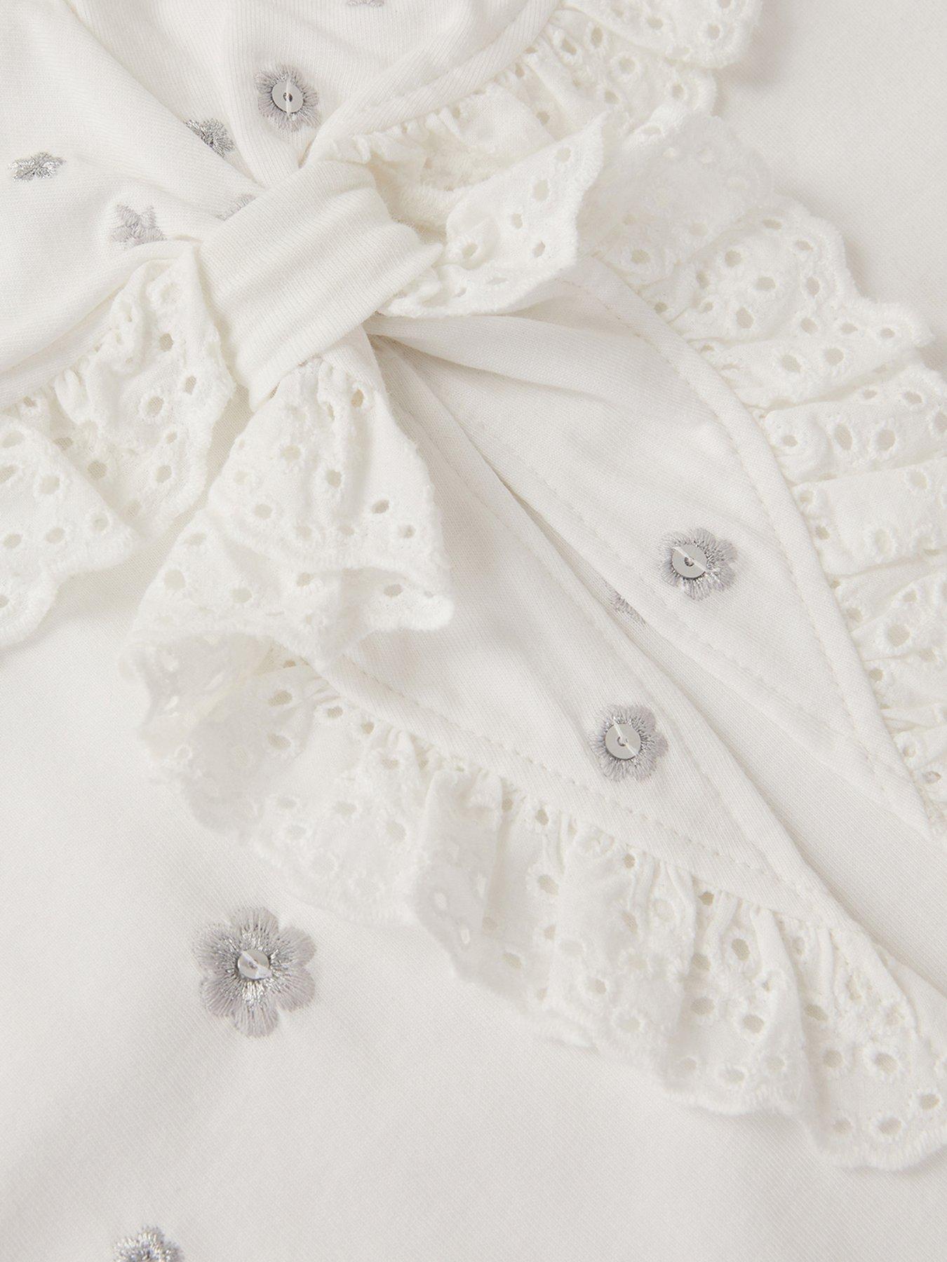 Image 3 of 3 of Monsoon Girls Long Sleeve Knot Tshirt - Cream