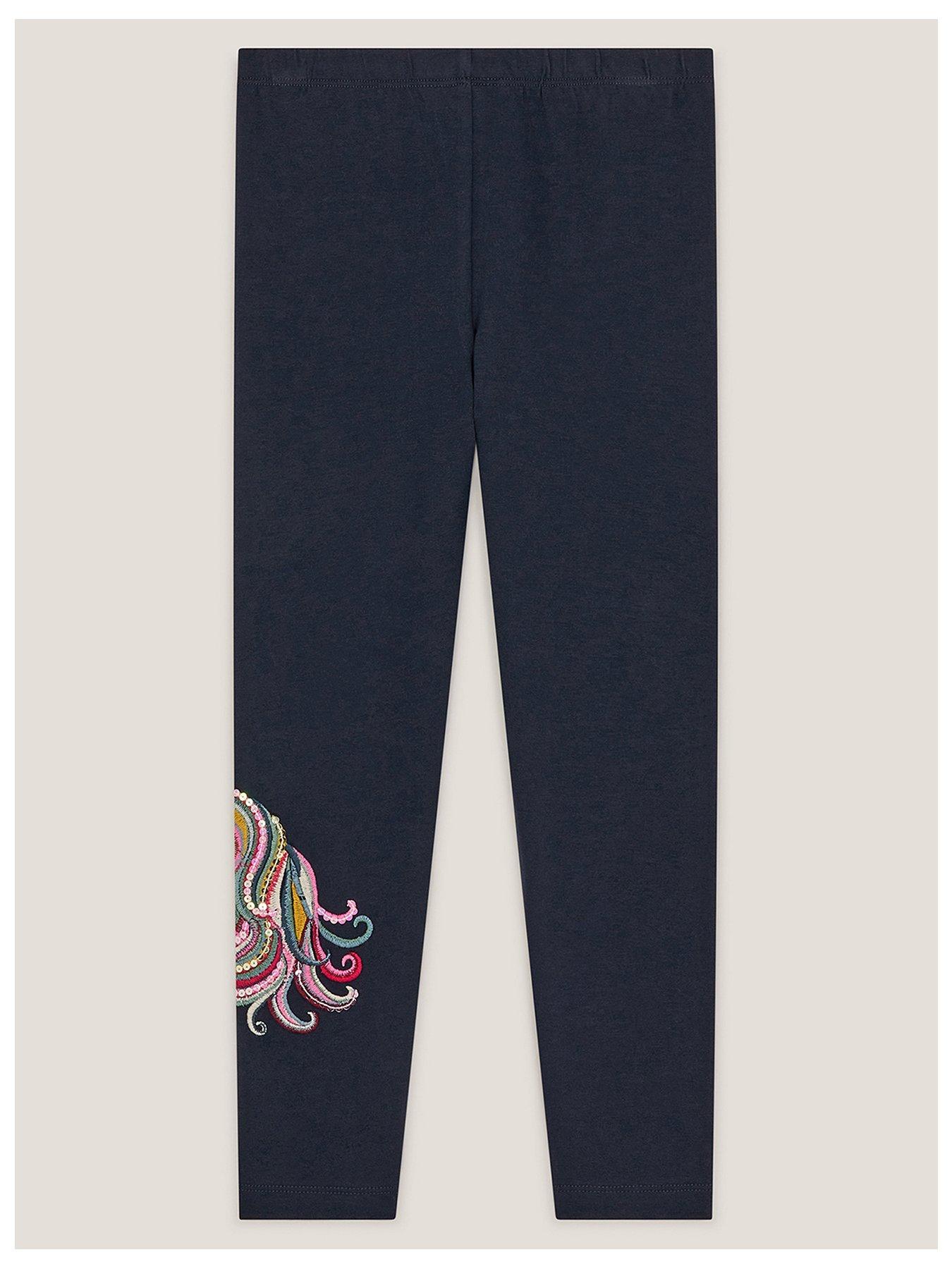 Image 3 of 4 of Monsoon Girls Craft Unicorn Leggings - Navy