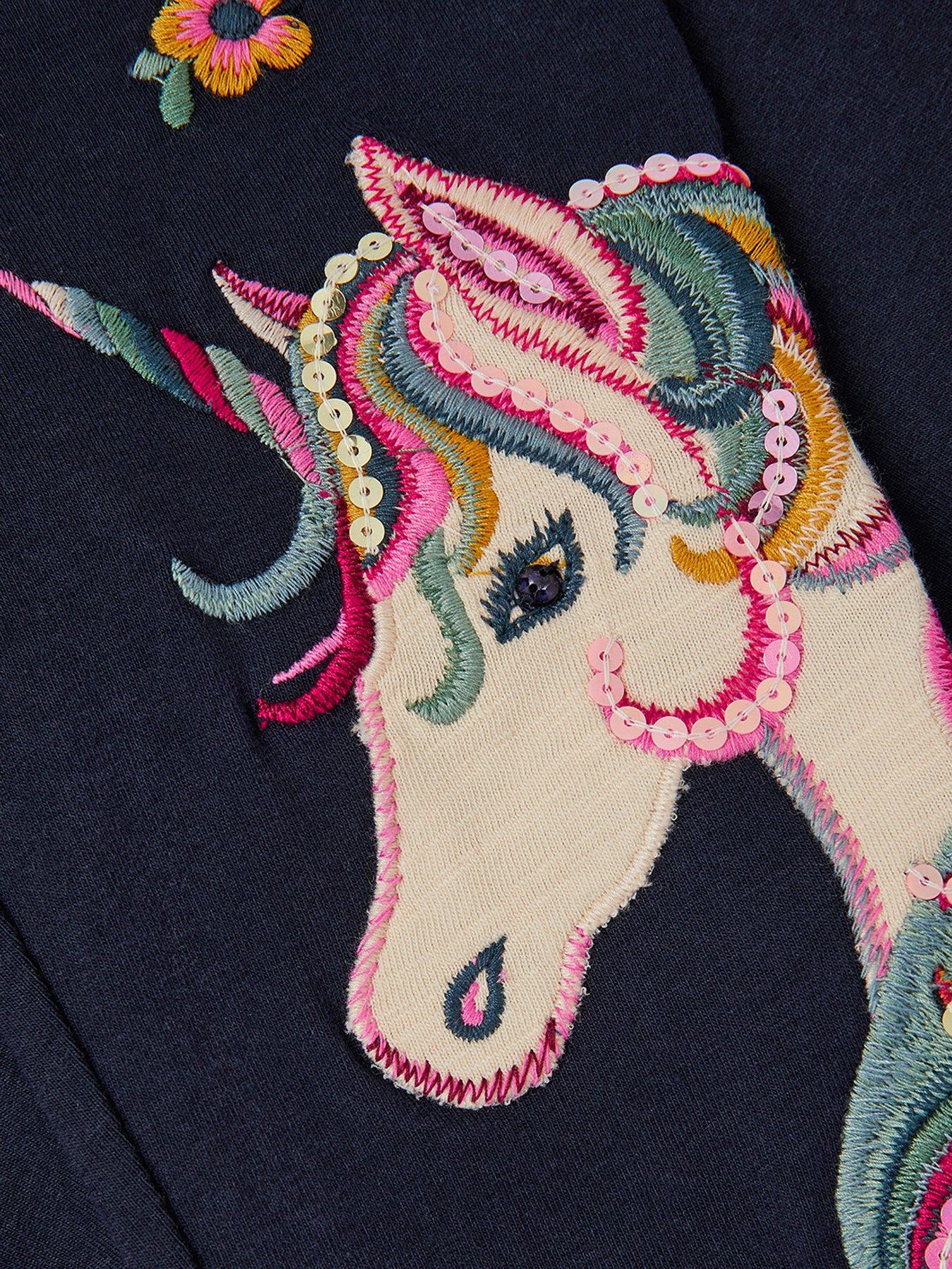 Image 4 of 4 of Monsoon Girls Craft Unicorn Leggings - Navy